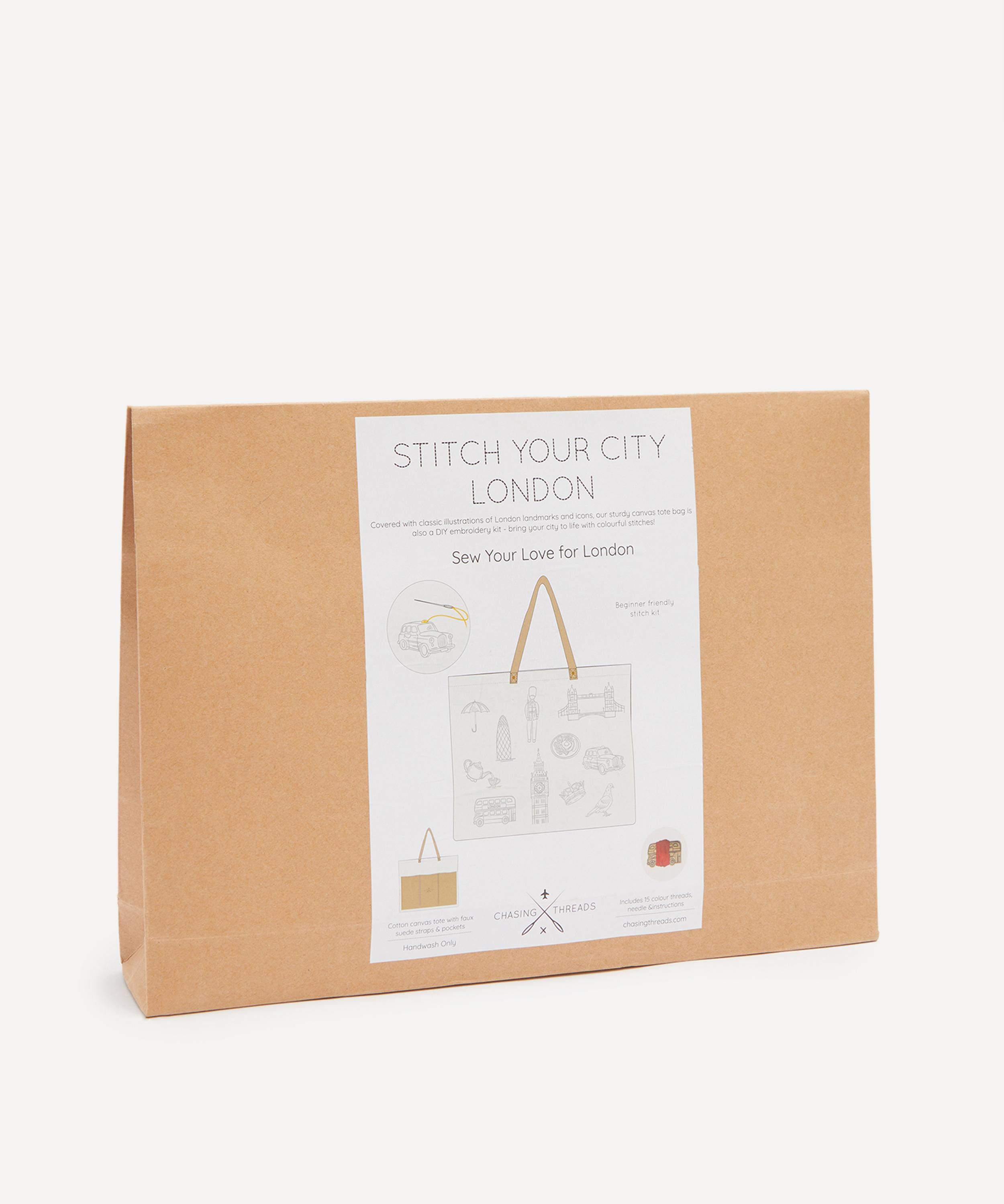 Chasing Threads - Stitch Your City London Tote Bag Embroidery Kit image number 1