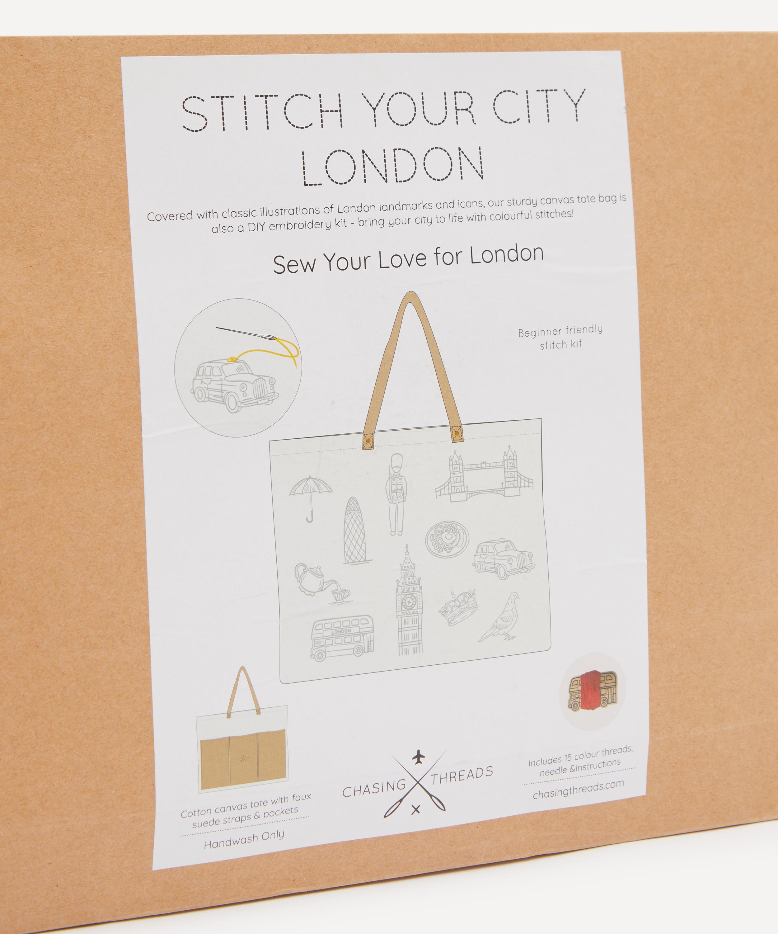 Chasing Threads - Stitch Your City London Tote Bag Embroidery Kit image number 2