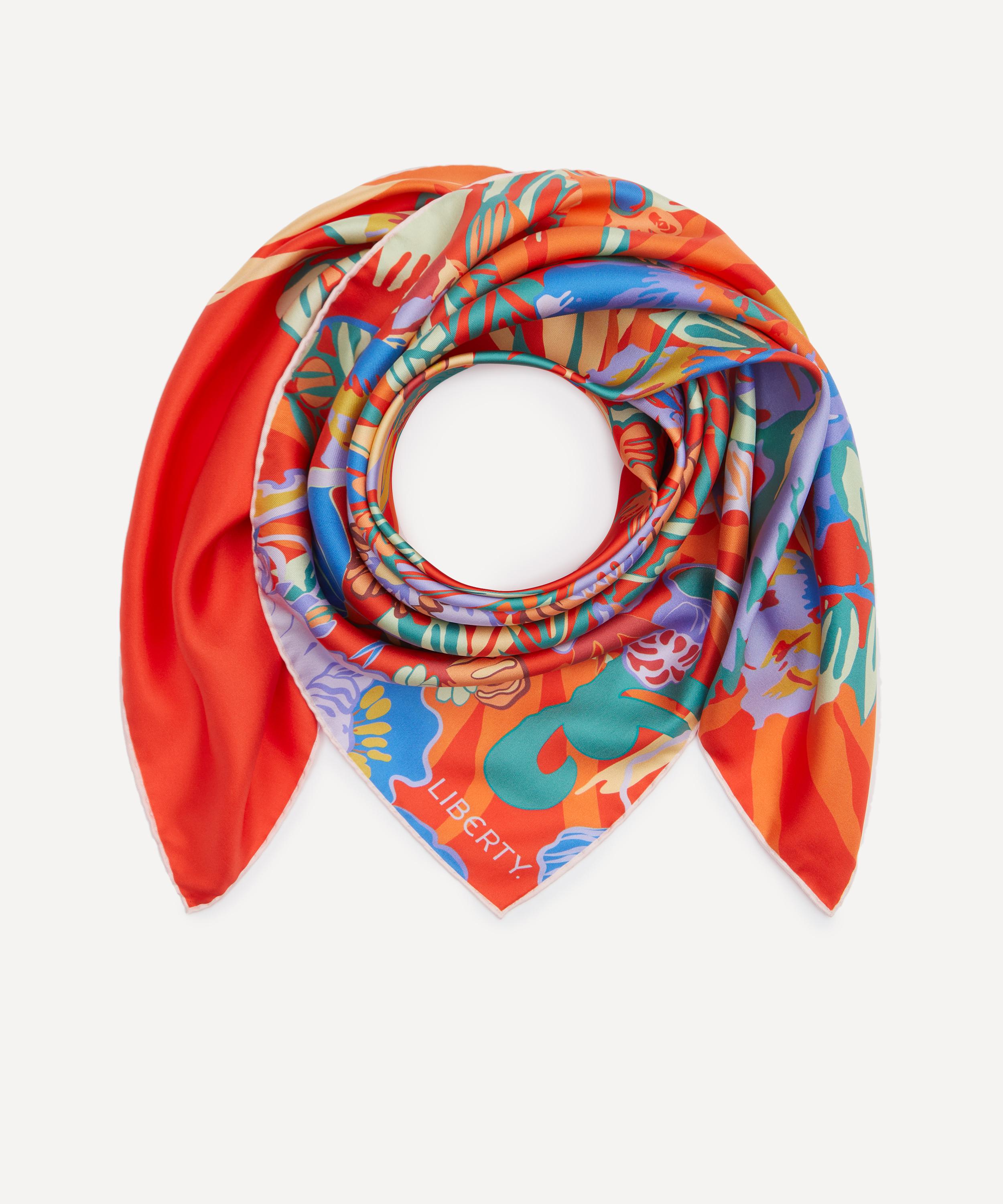 Liberty - Sunset Flowers Silk Scarf 90 image number 1