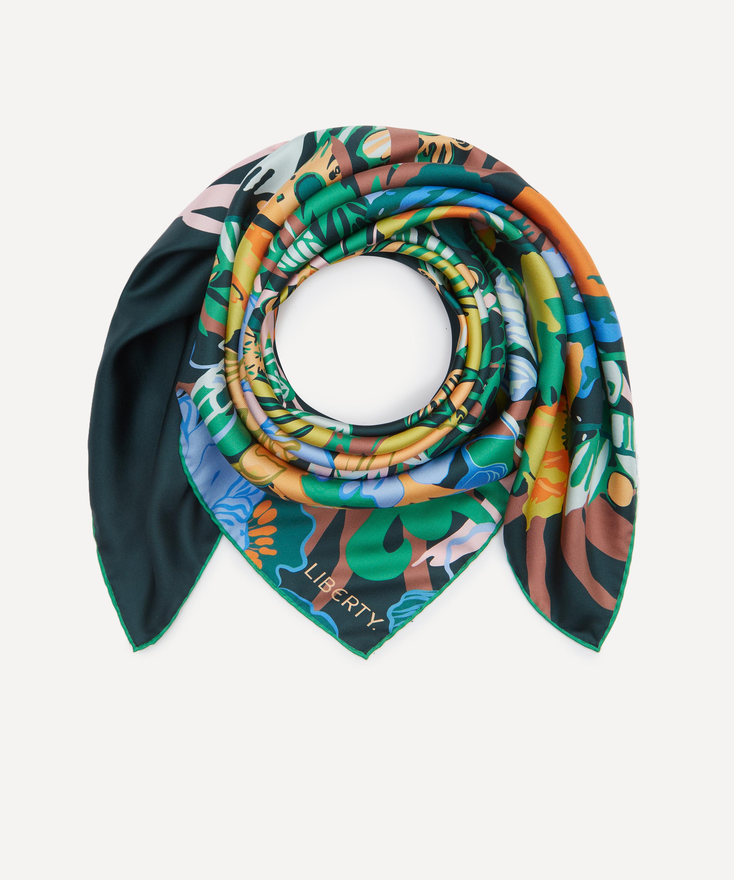 Liberty - Sunset Flowers Silk Scarf 90 image number 1