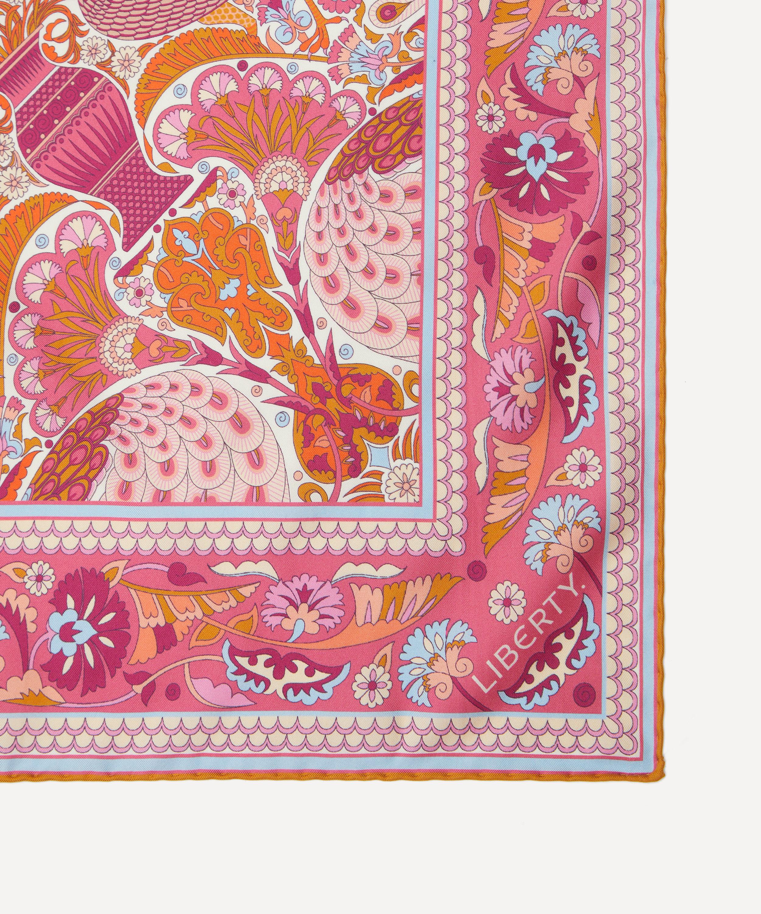 Liberty - Peacock Promenade Triangle 100x140 Silk Scarf image number 2