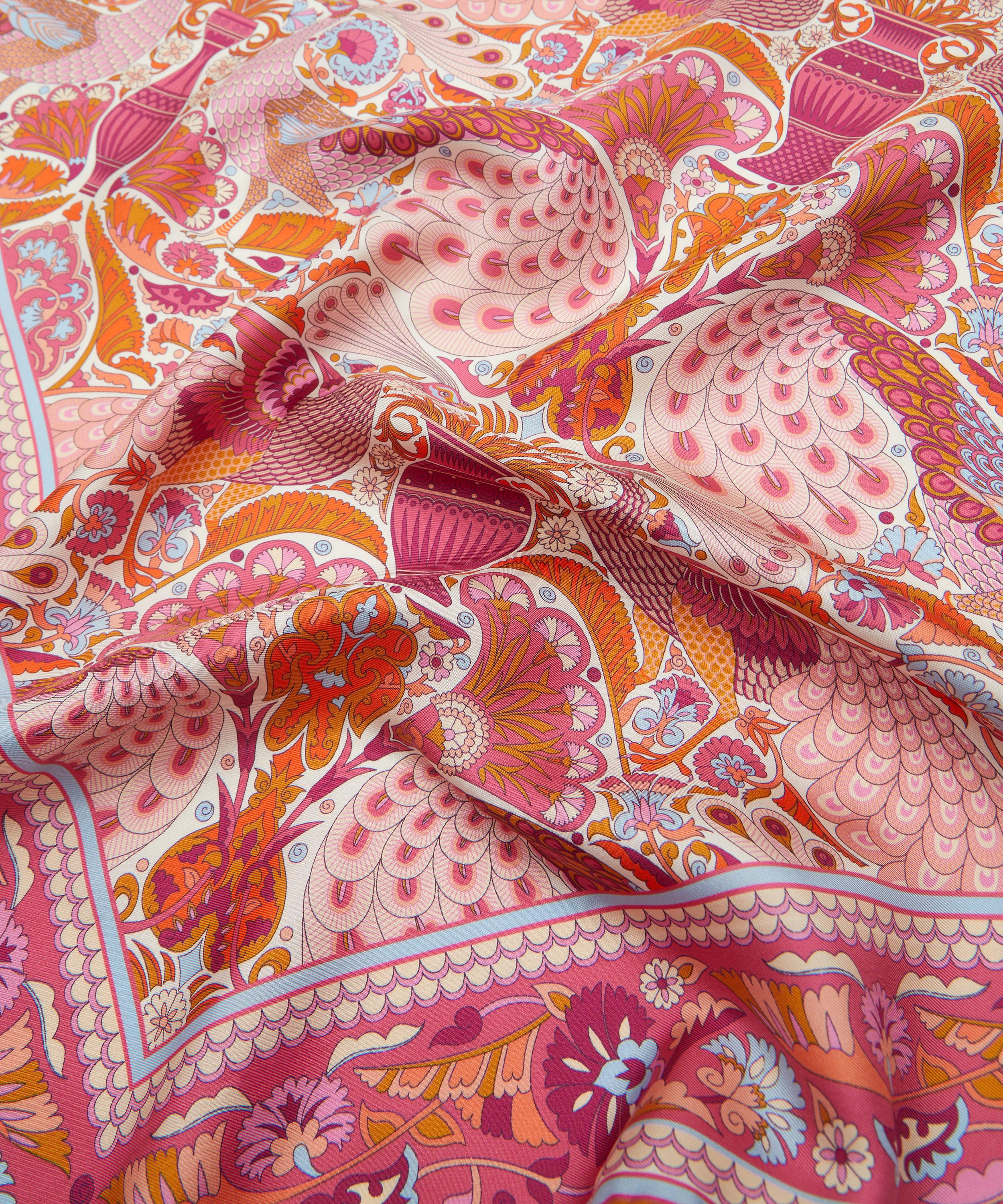 Liberty - Peacock Promenade Triangle 100x140 Silk Scarf image number 3