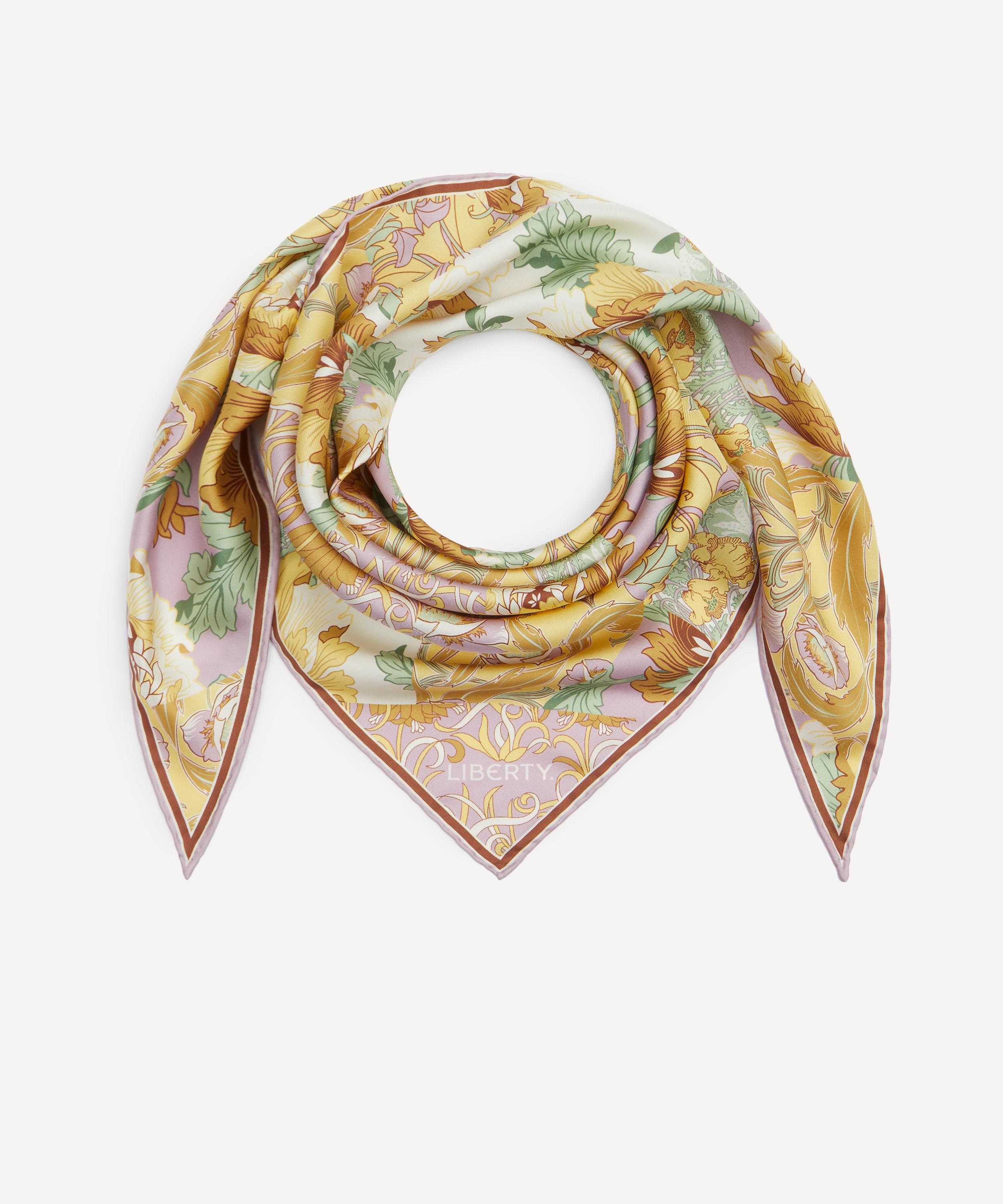 Liberty - Dandy Patchwork Triangle 100x140 Silk Scarf image number 1