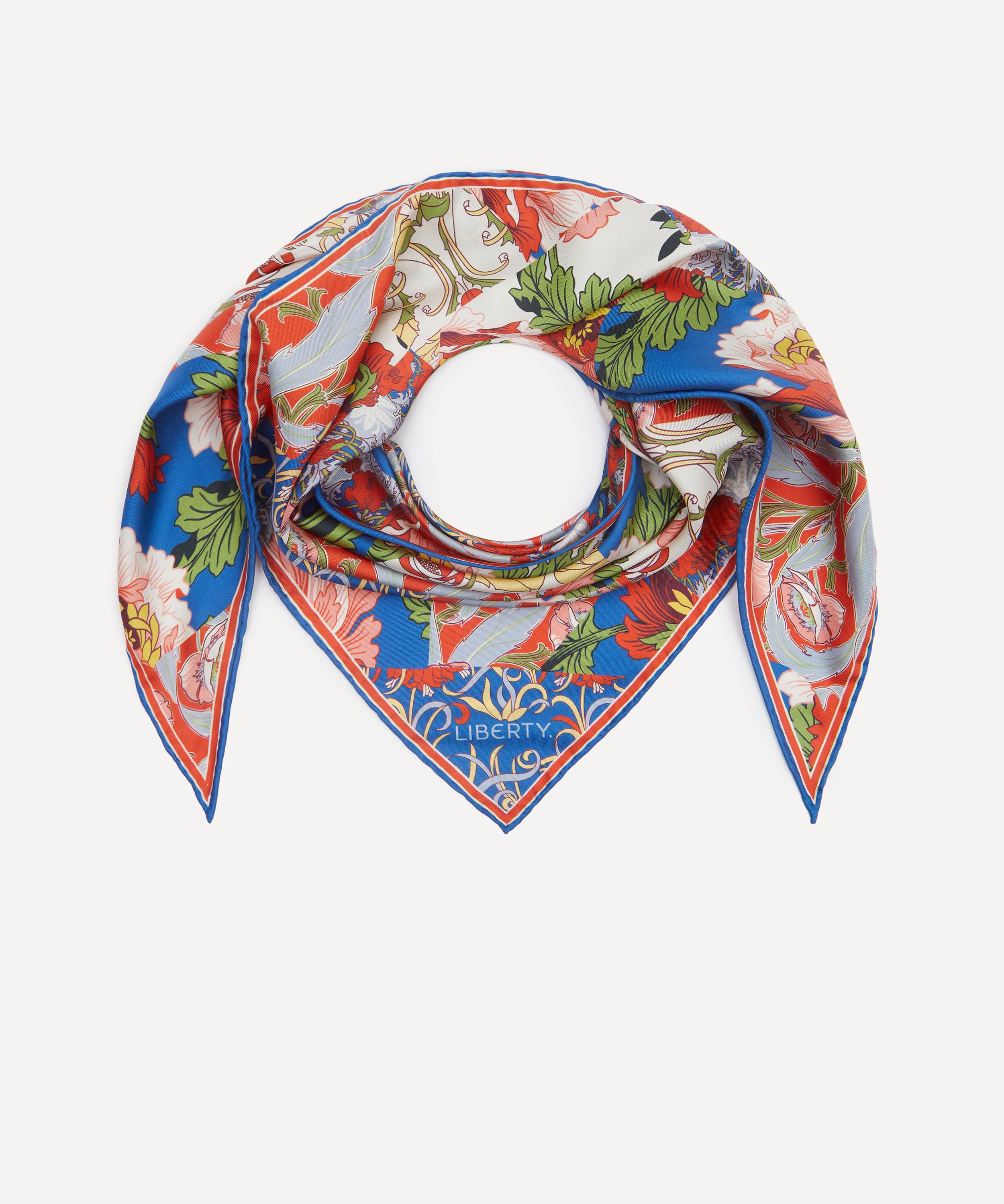 Liberty - Dandy Patchwork Triangle 100x140 Silk Scarf image number 1