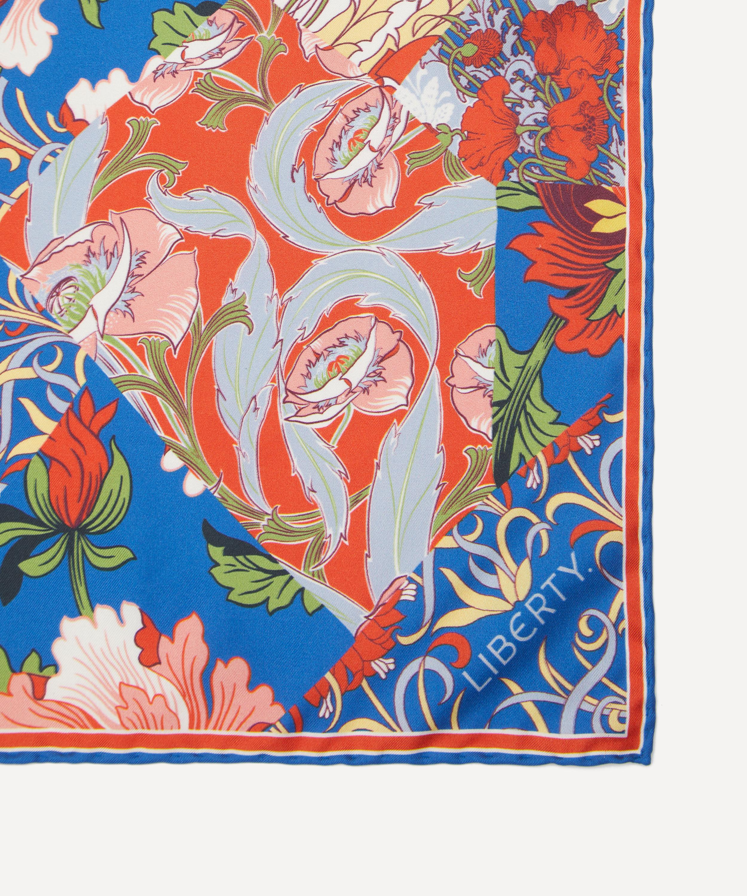Liberty - Dandy Patchwork Triangle 100x140 Silk Scarf image number 2