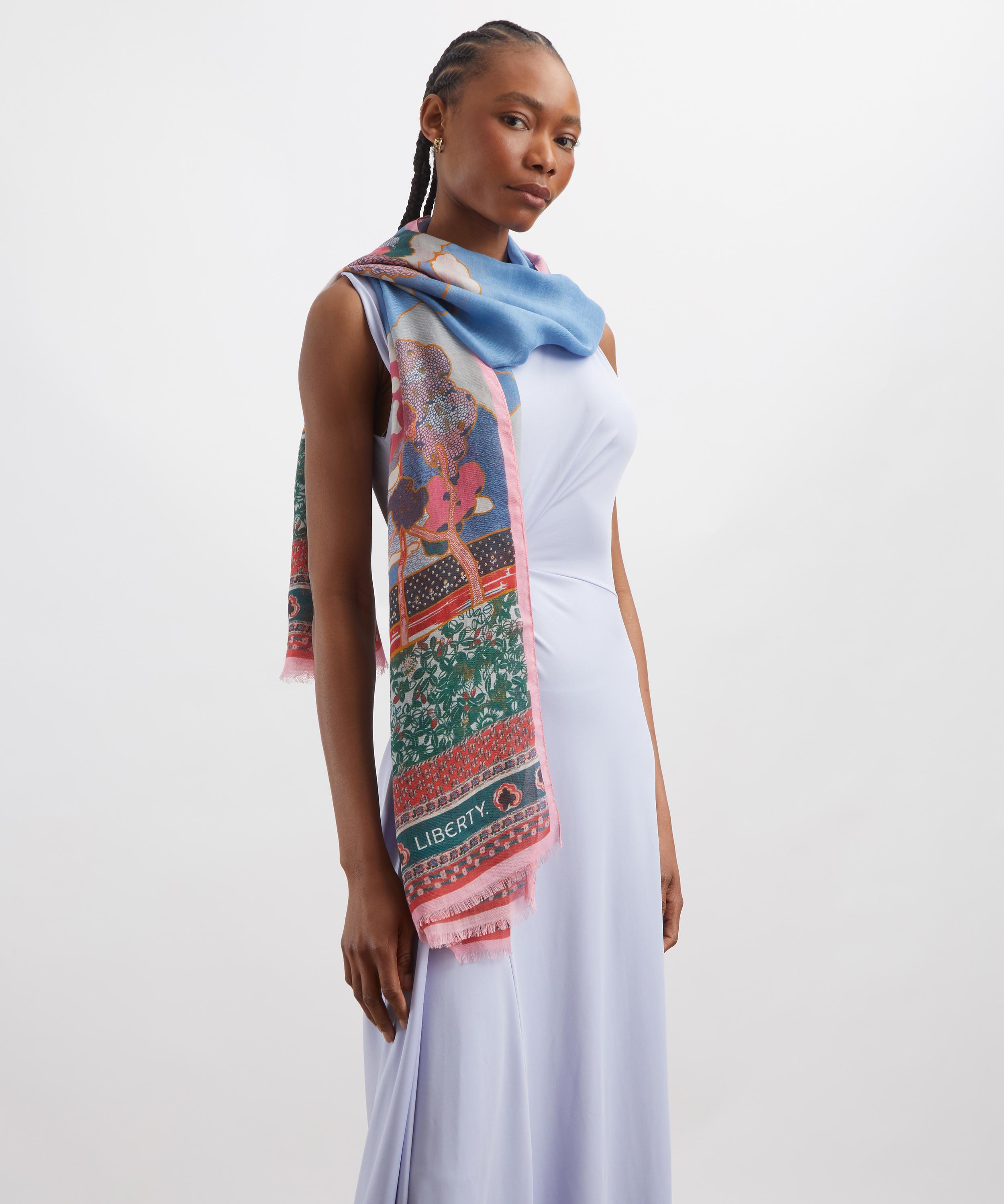 Liberty - Prospect Sky 70x200 Wool-Silk Scarf image number 1