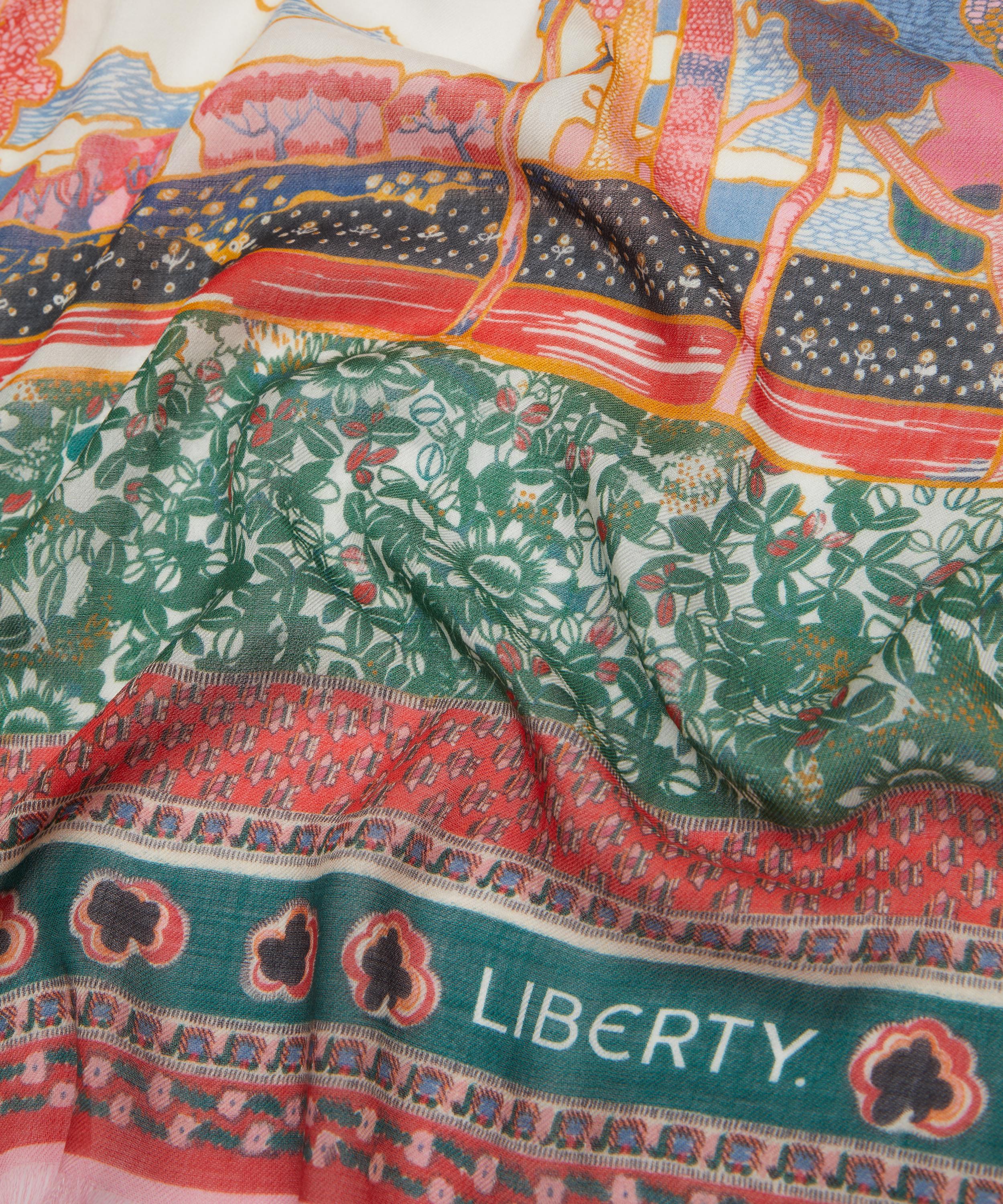 Liberty - Prospect Sky 70x200 Wool-Silk Scarf image number 4