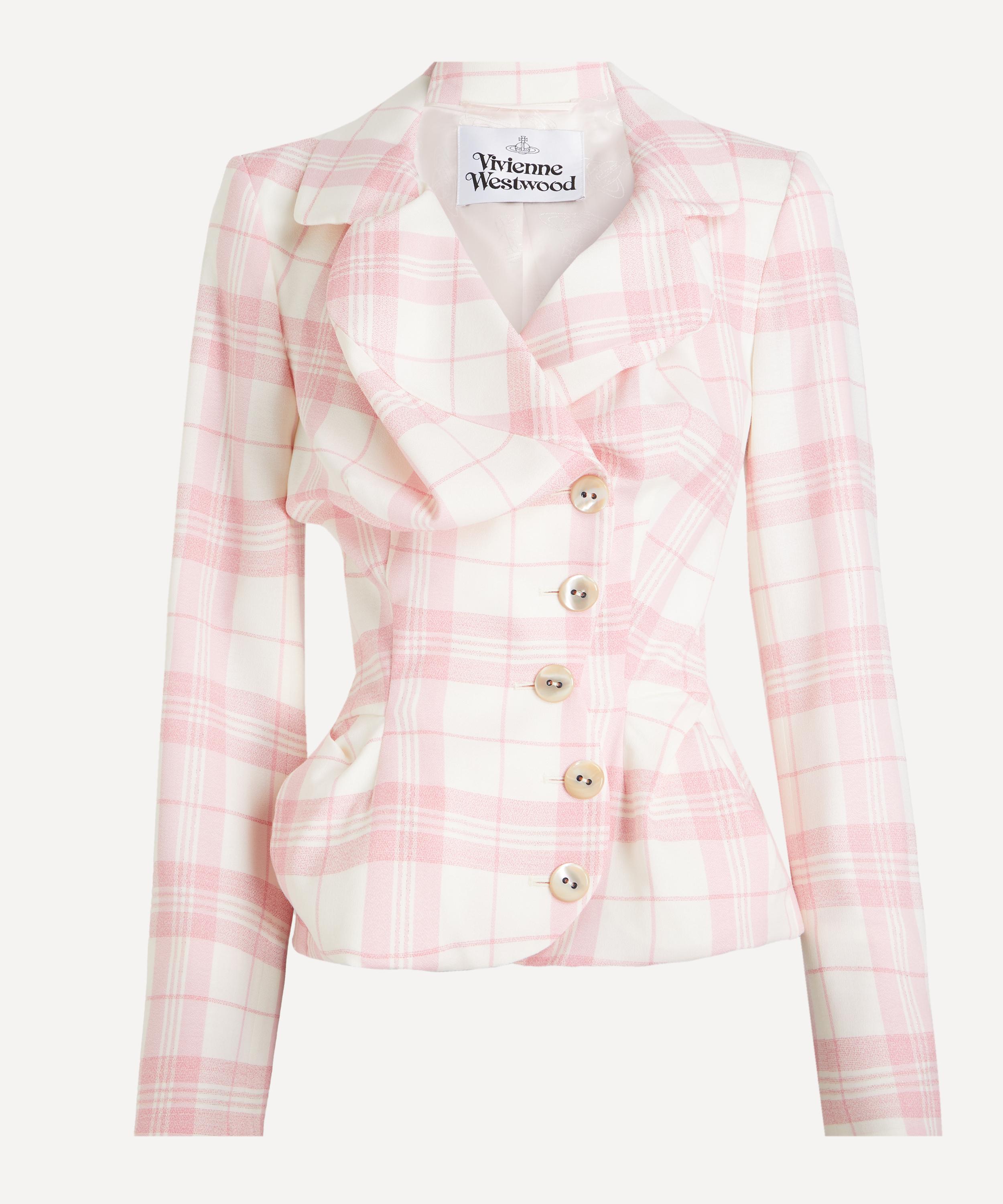 Vivienne Westwood - Drunken Ivory and Pink Check Tailored Jacket