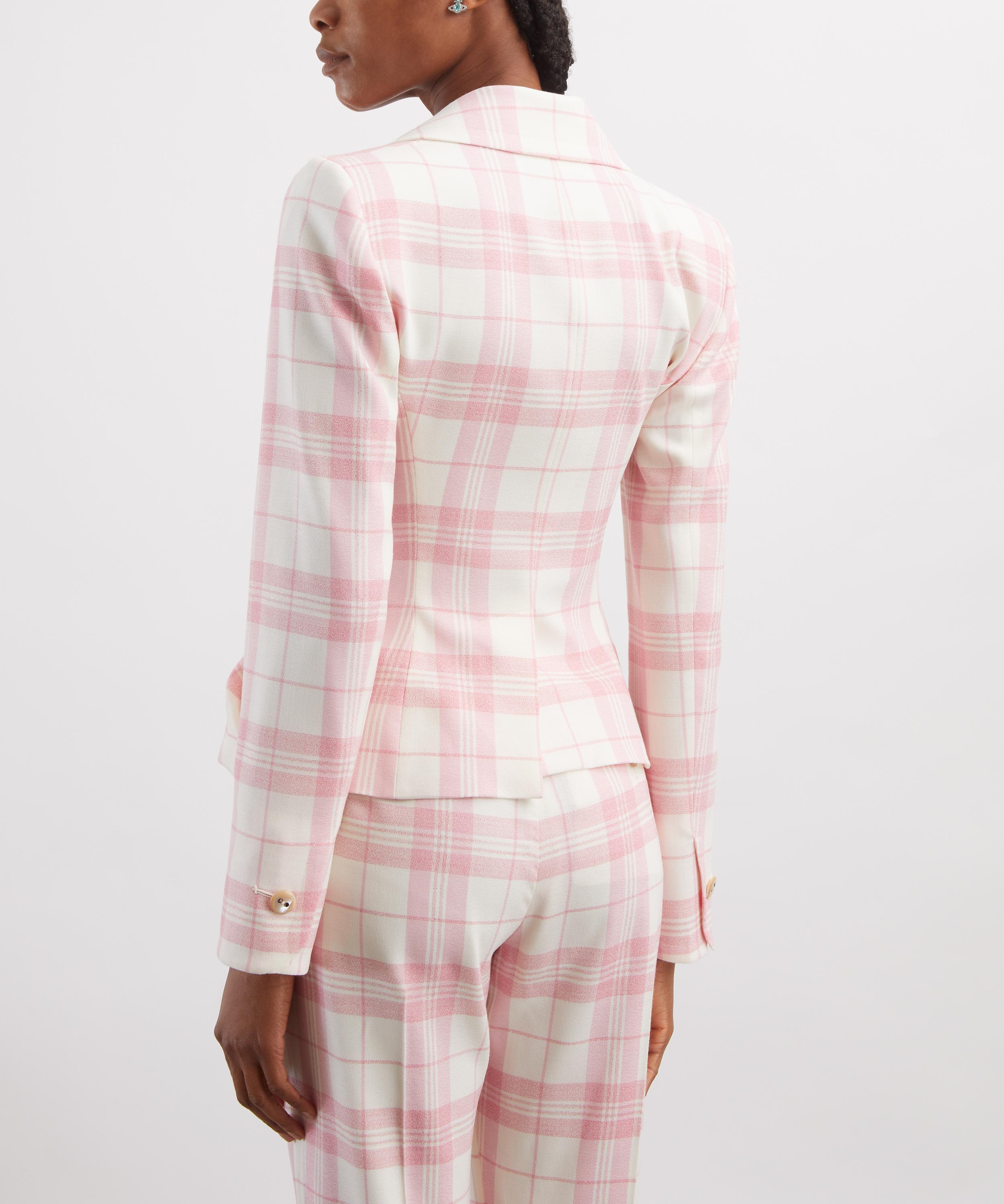 Vivienne Westwood - Drunken Ivory and Pink Check Tailored Jacket image number 3