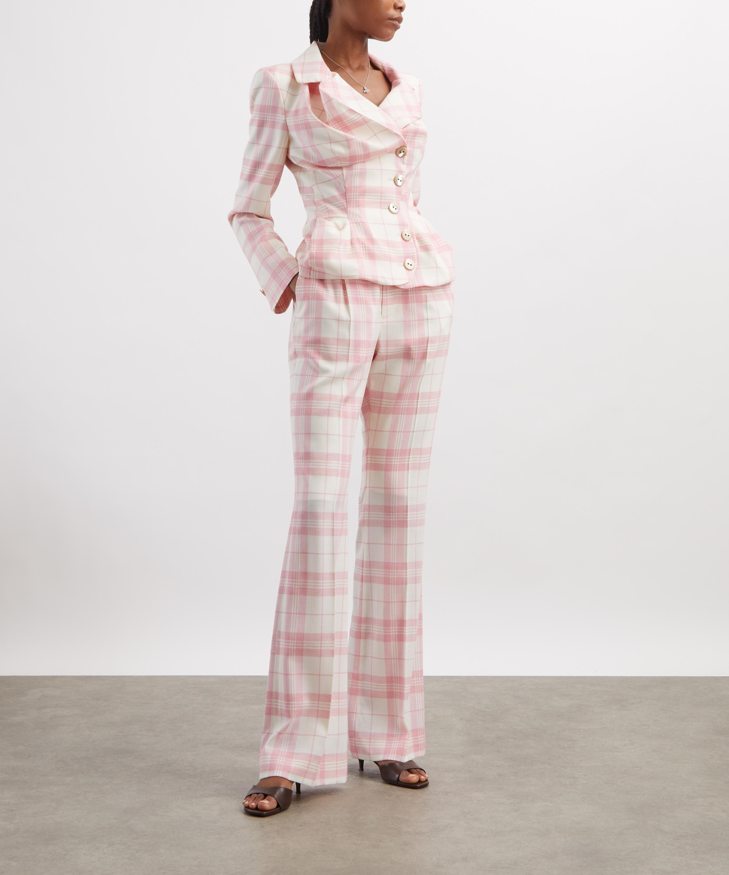 Vivienne Westwood - Ray  Ivory and Pink Check Trousers image number 1