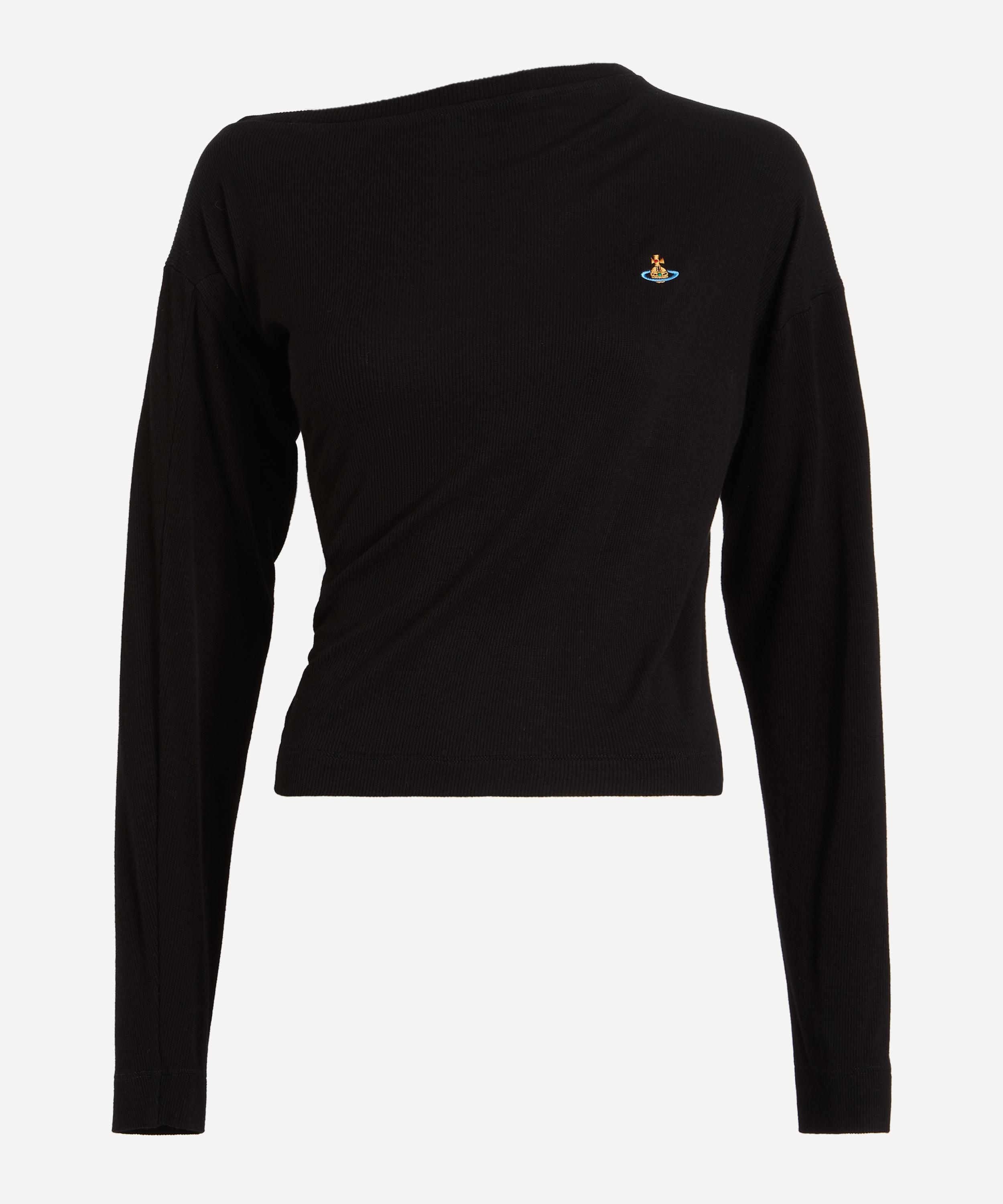 Vivienne Westwood - Hebo Embroidered Logo Black Cotton Top image number 0