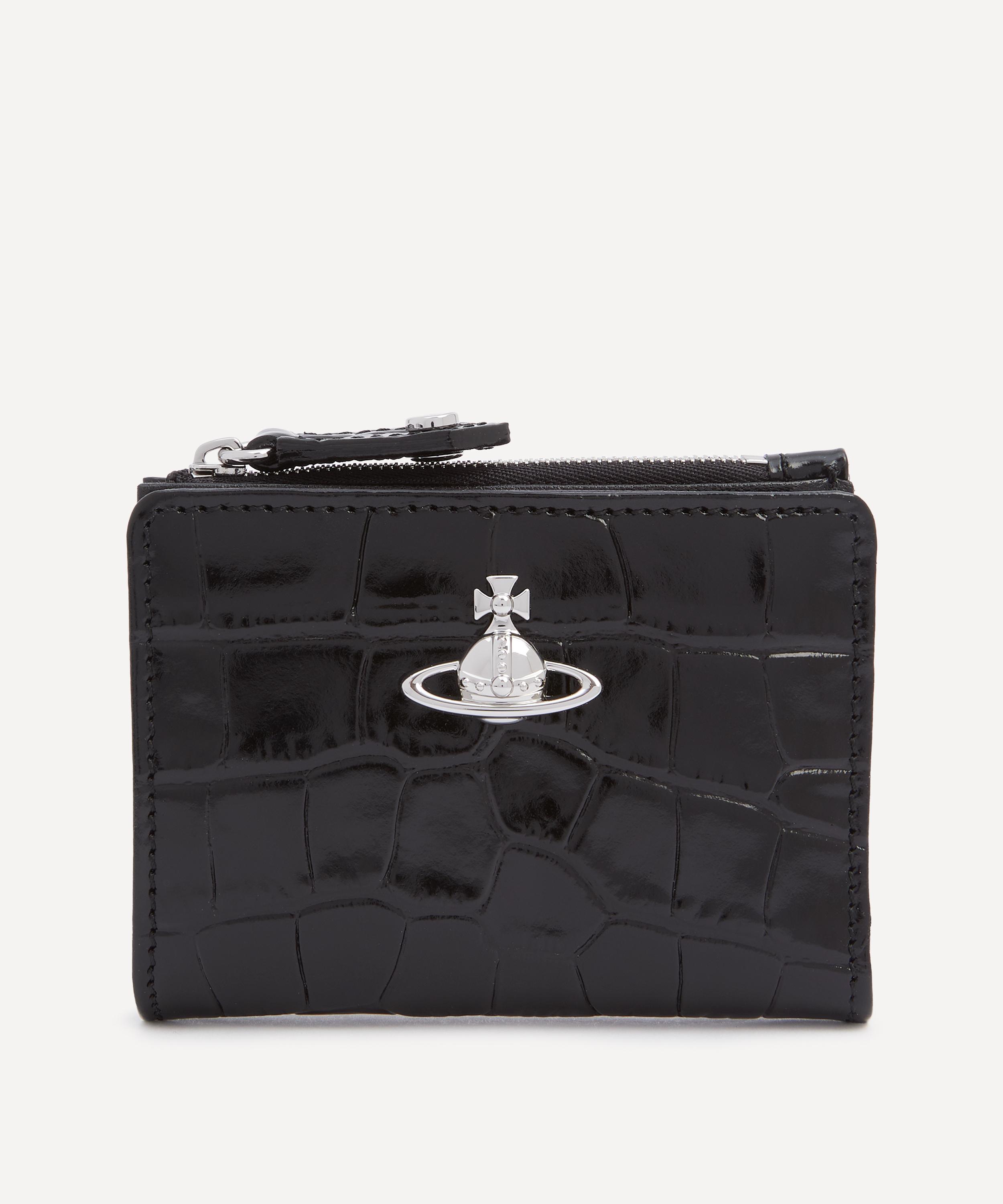 Vivienne Westwood - Slim Flap Croc Effect Leather Card Holder image number 0