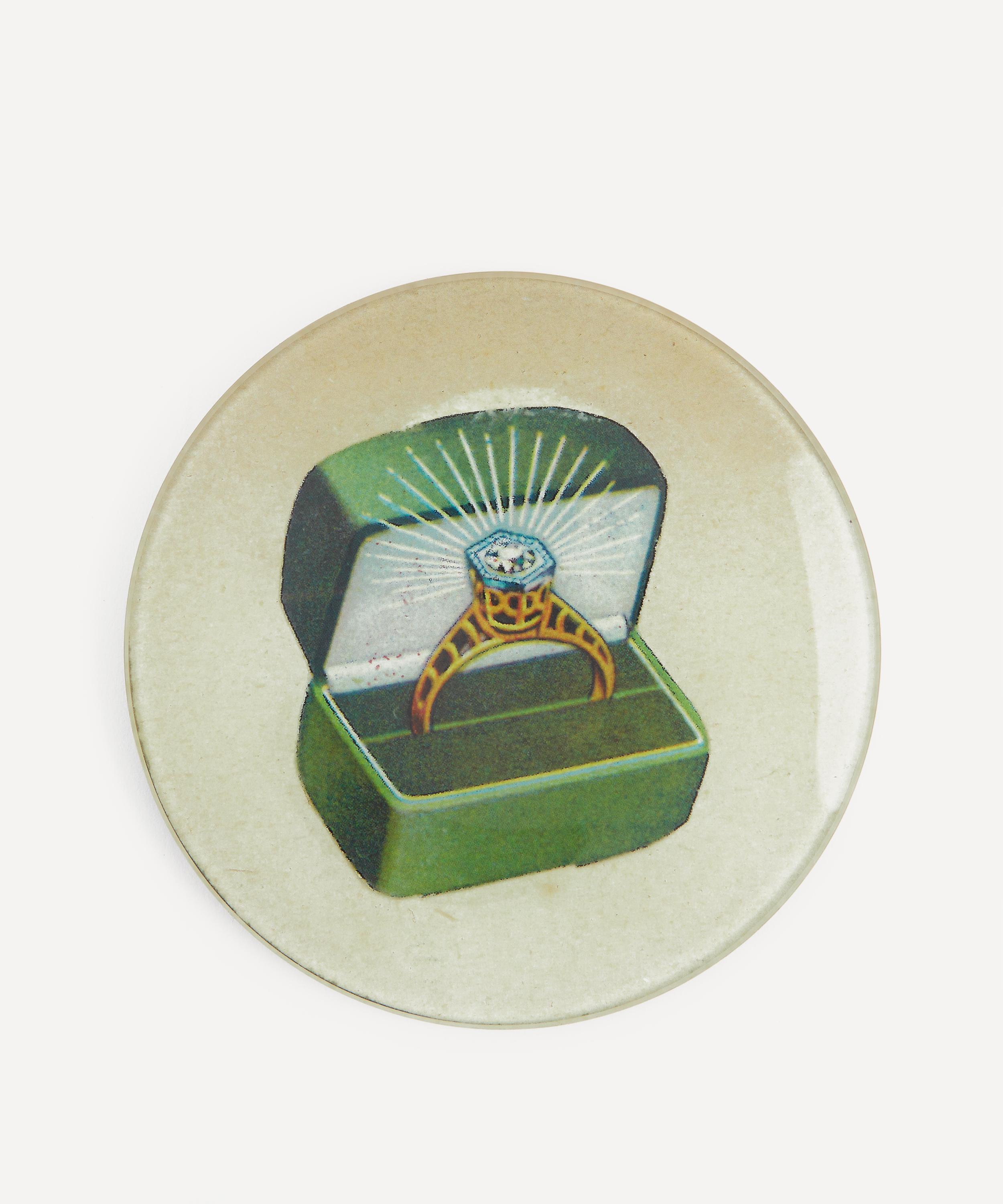 John Derian - Green Velvet Ring Round Plate image number 1