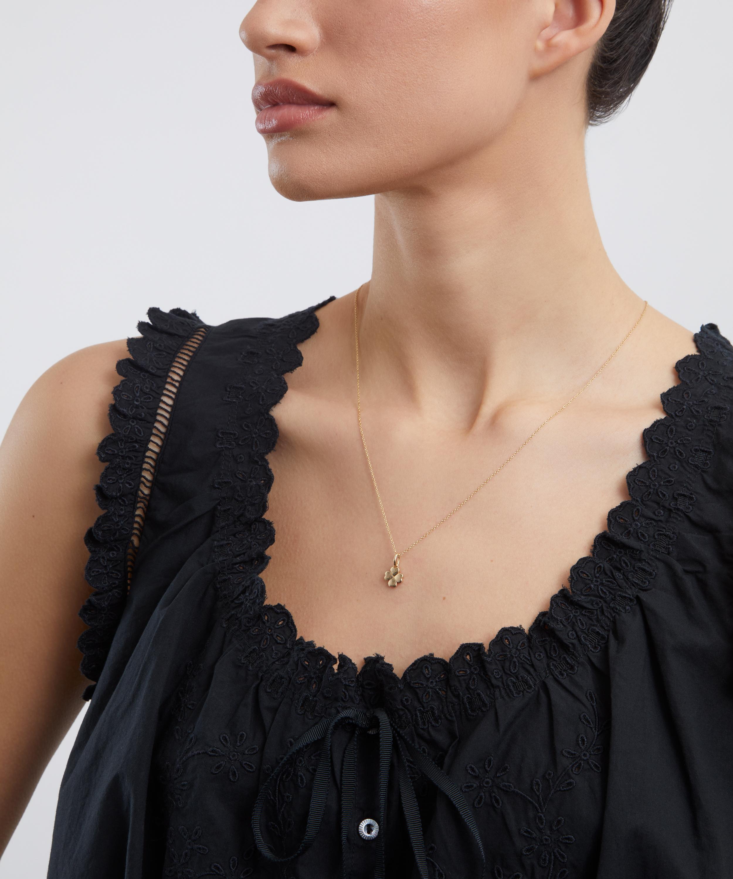 Liberty - 9ct Gold Wish Me Luck Clover Pendant image number 1