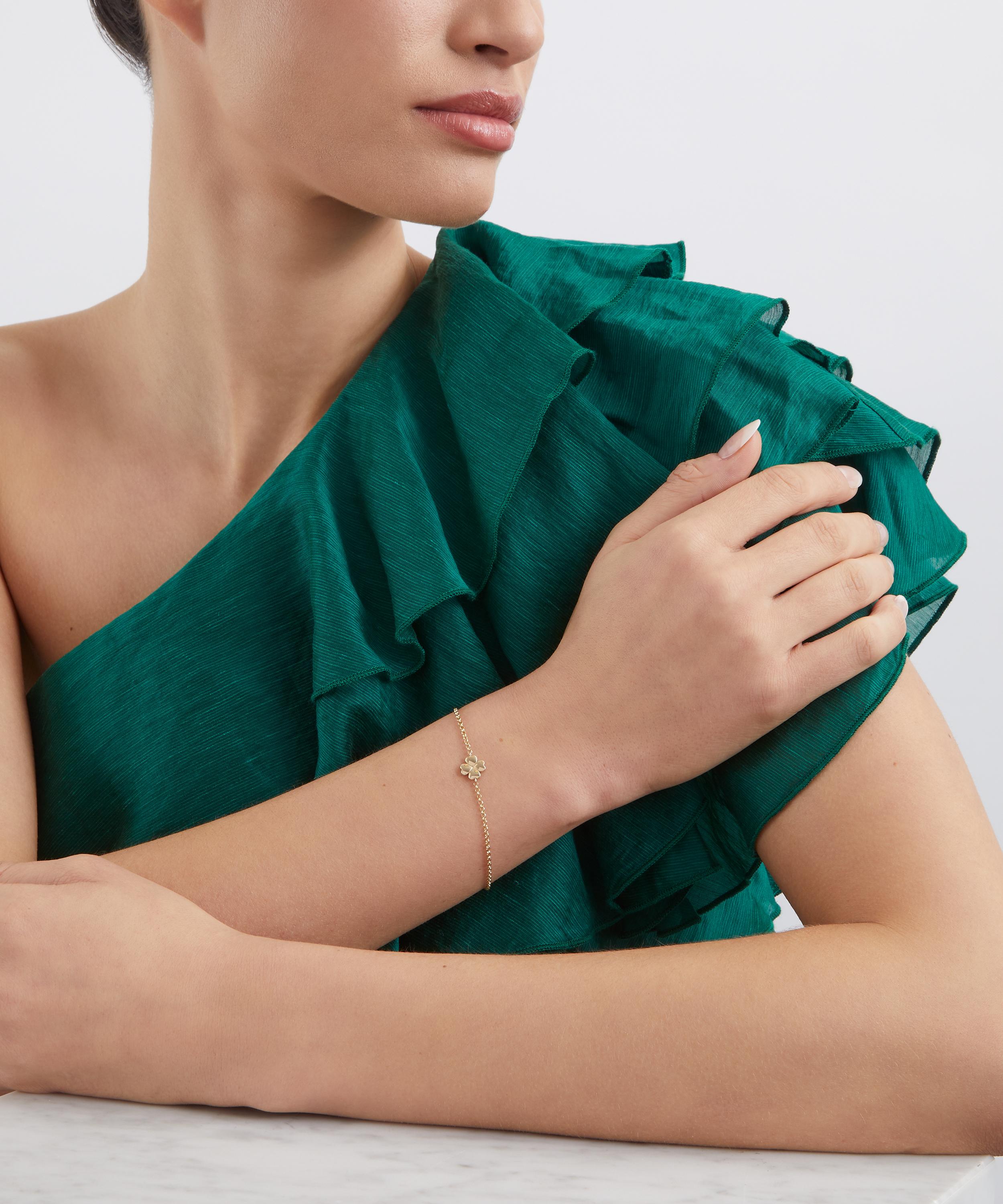 Liberty - 9ct Gold Wish Me Luck Clover Bracelet image number 1