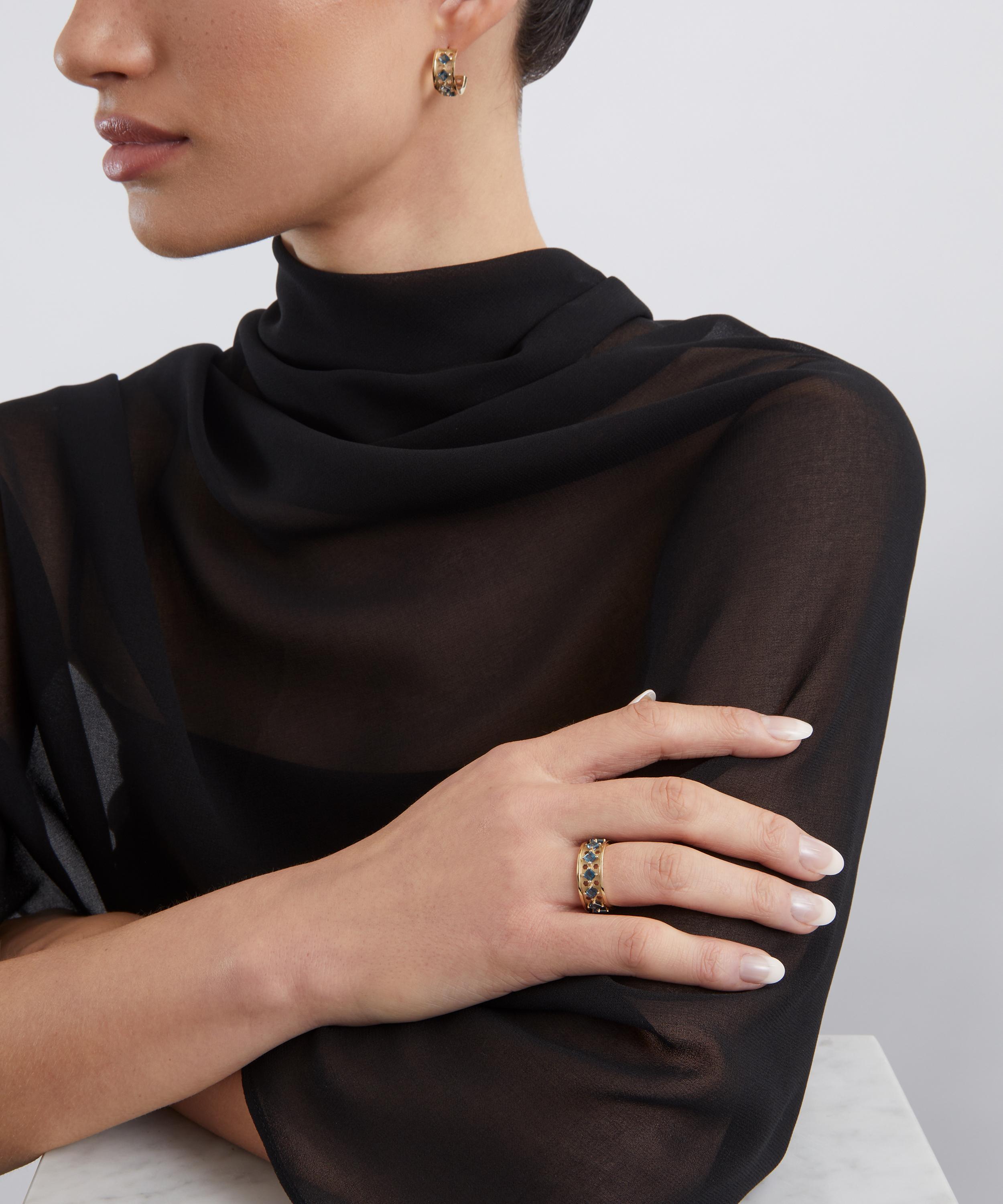 Liberty - 9ct Gold Trims Blue Topaz Ring image number 1