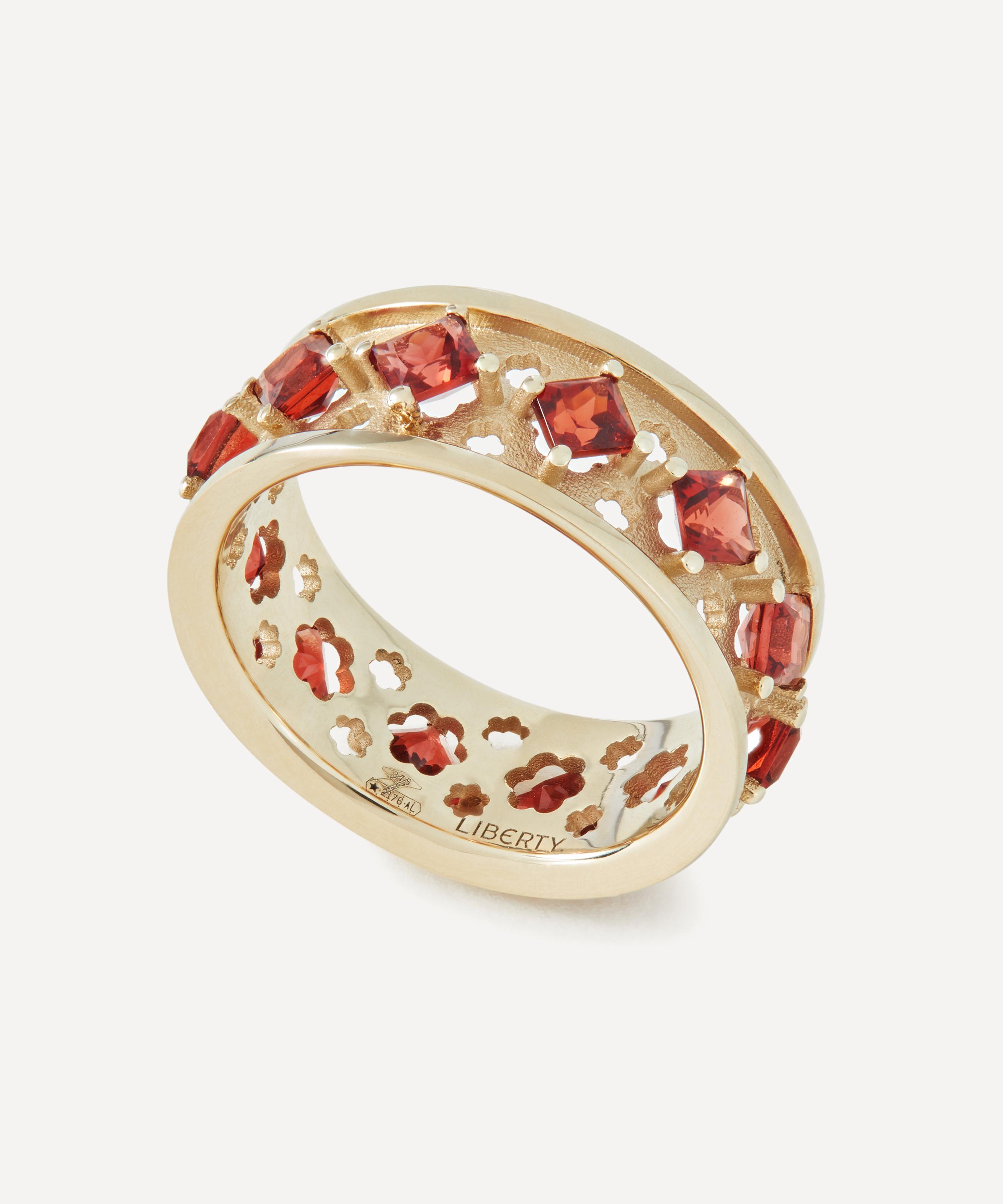 Liberty - 9ct Gold Trims Garnet Ring