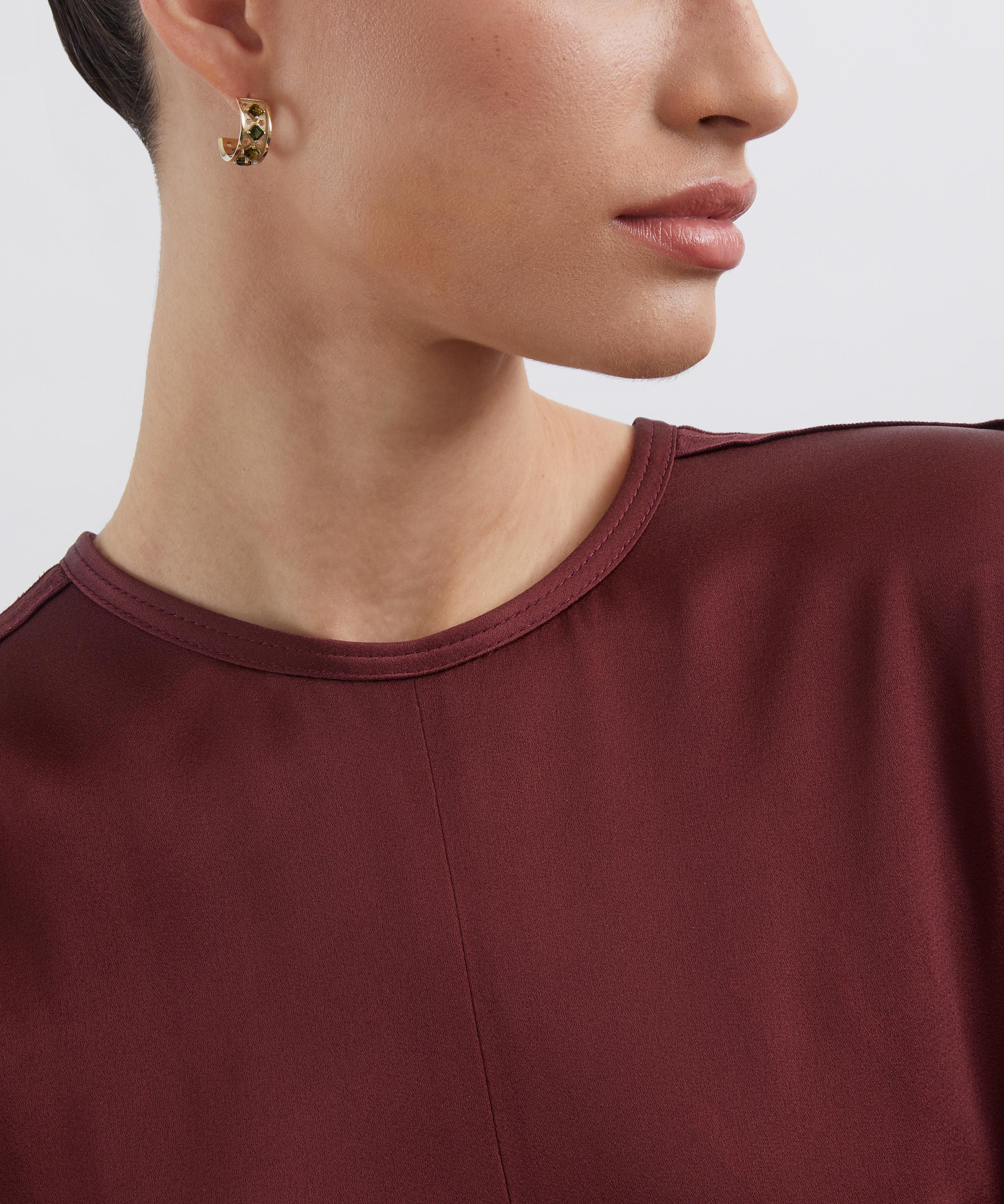 Liberty - 9ct Gold Trims Green Tourmaline Hoop Earrings image number 1