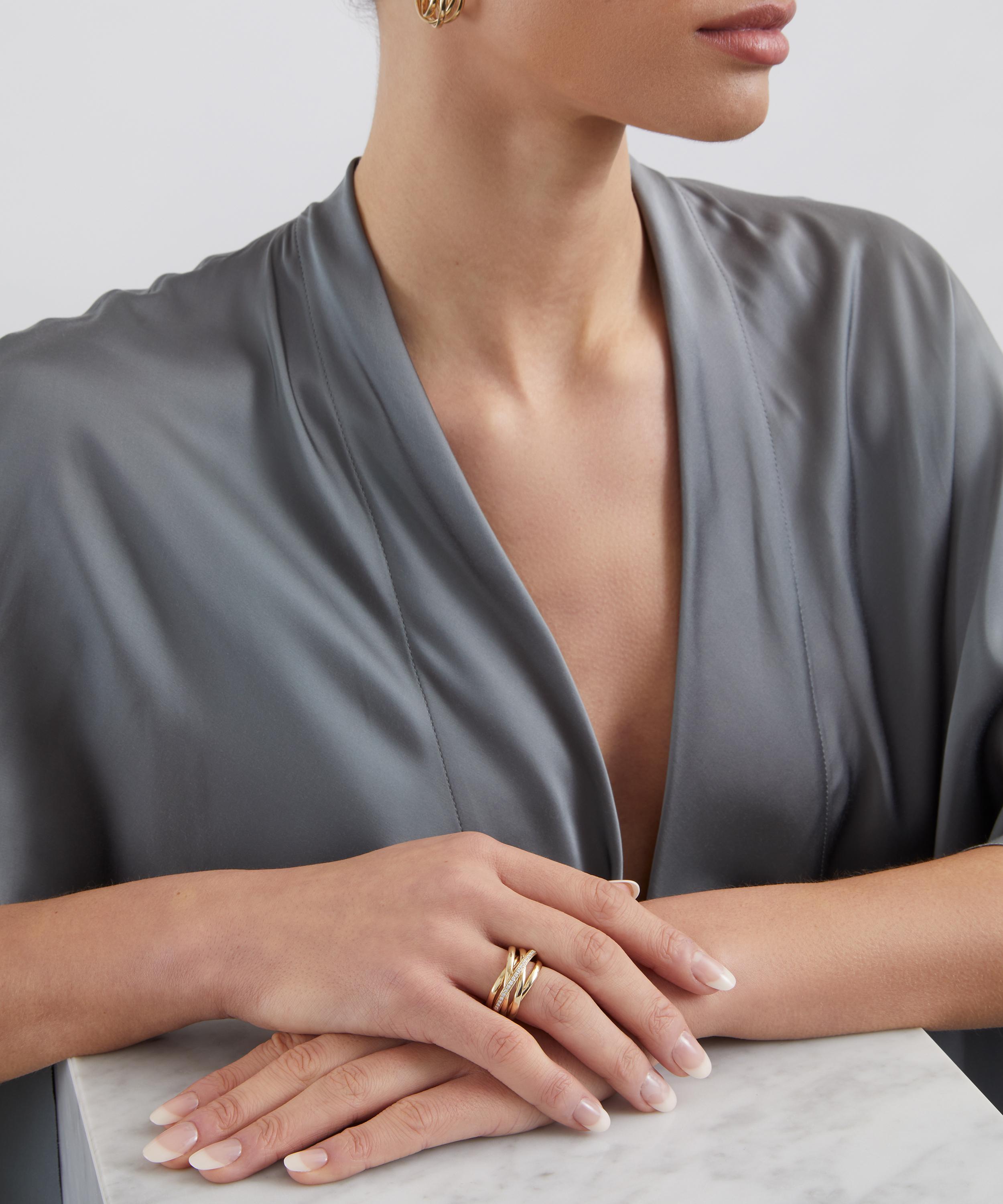 Liberty - 9ct Gold Intertwined Diamond Ring image number 1