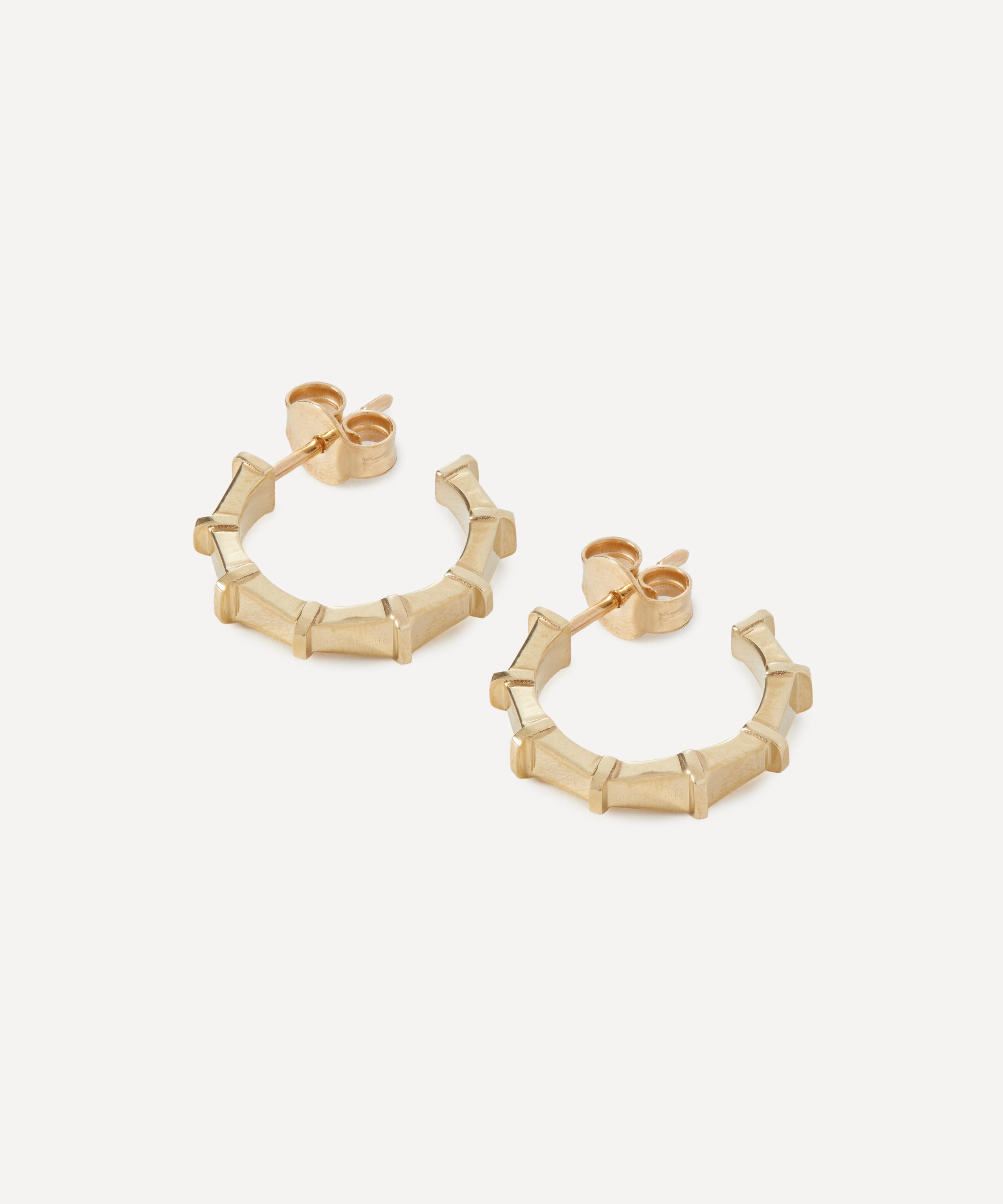 Liberty - 9ct Gold Tepper Hoop Earrings image number 2