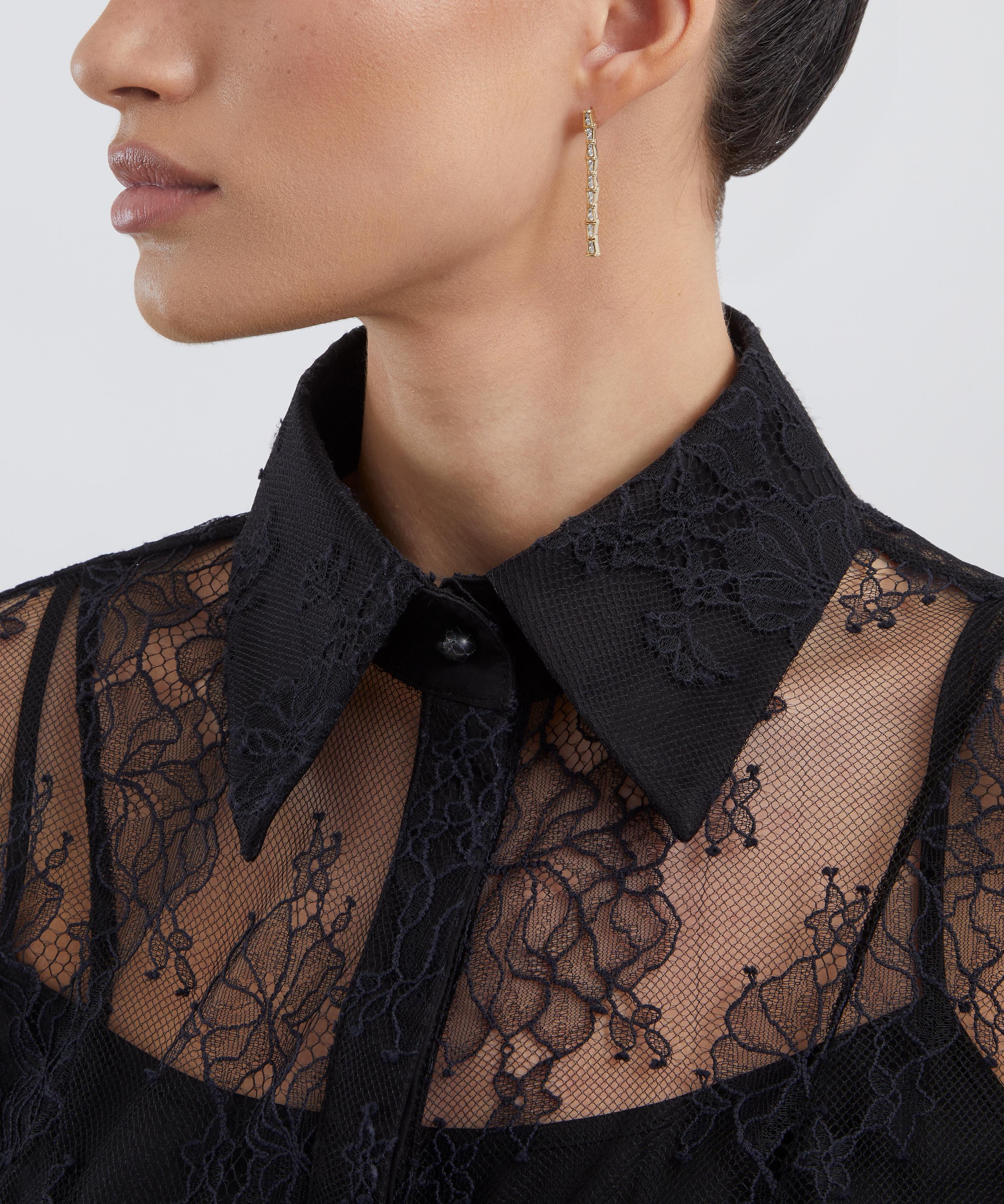 Liberty - 9ct Gold Tepper Pav&eacute; Diamond Long Drop Earrings image number 1