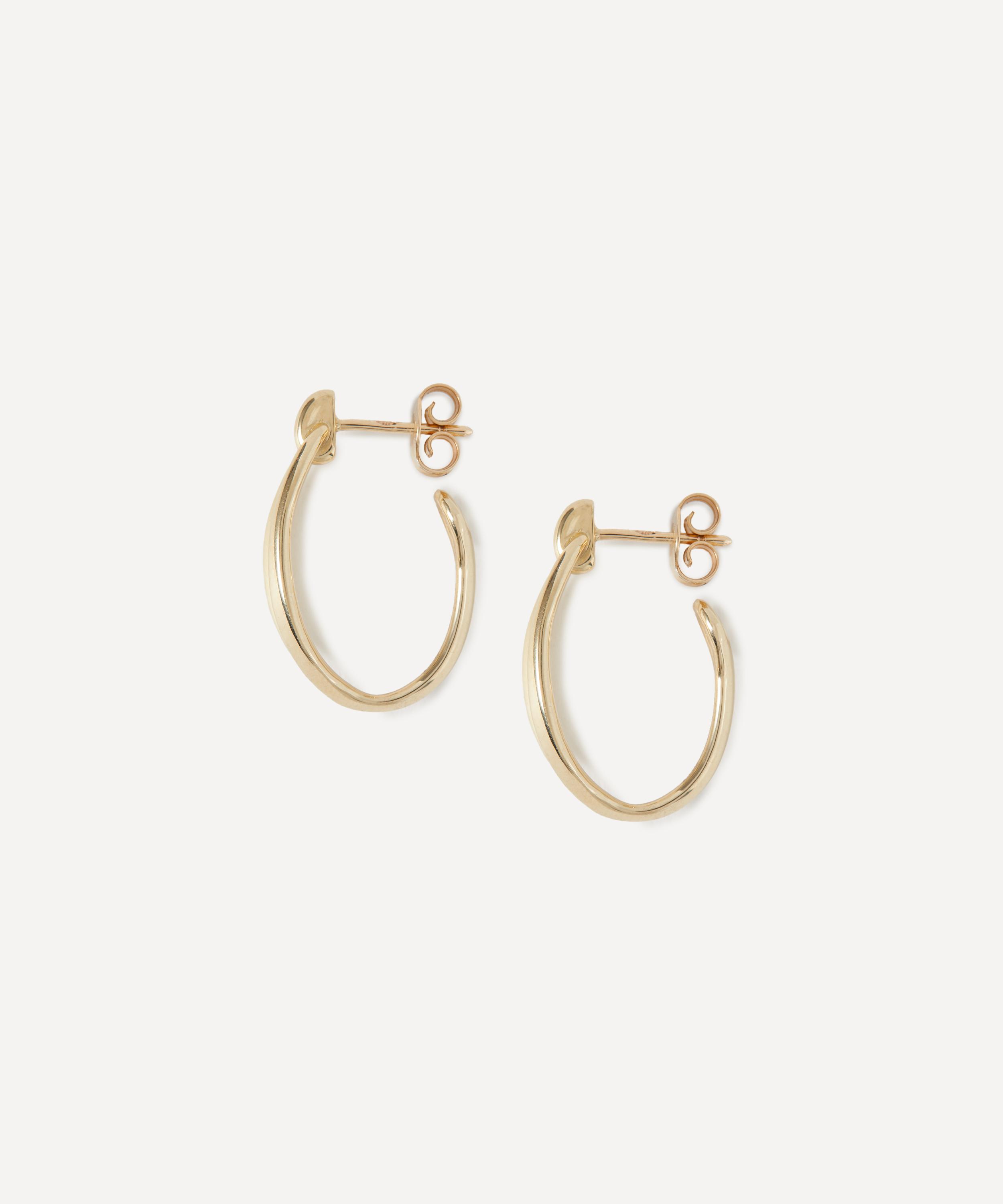 Liberty - 9ct Gold Link Plain Earrings image number 2