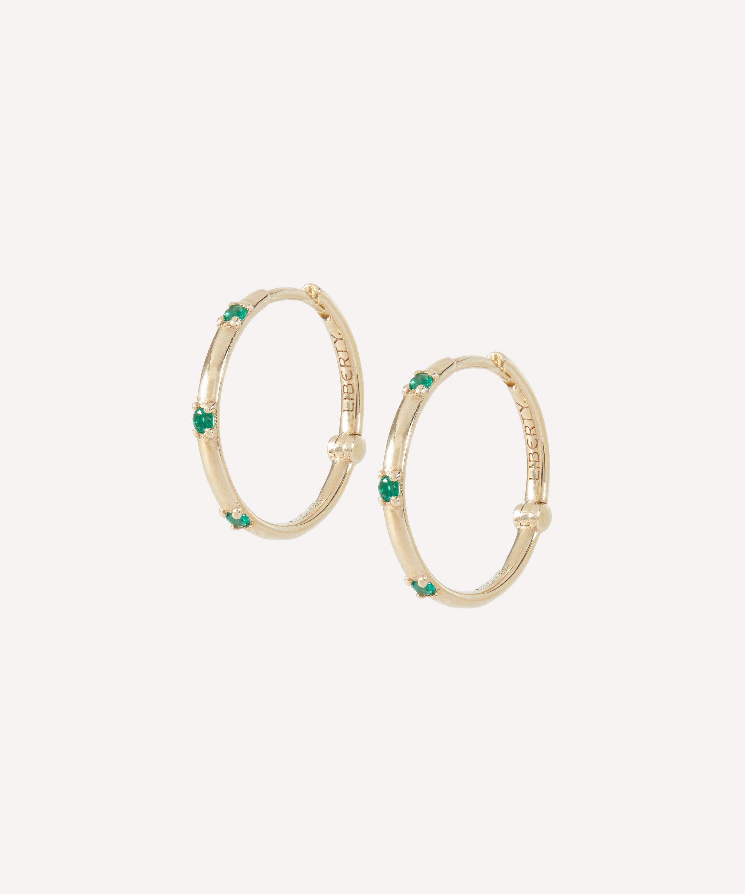 Liberty - 9ct Gold Constellation Tsavorite Hoop Earrings