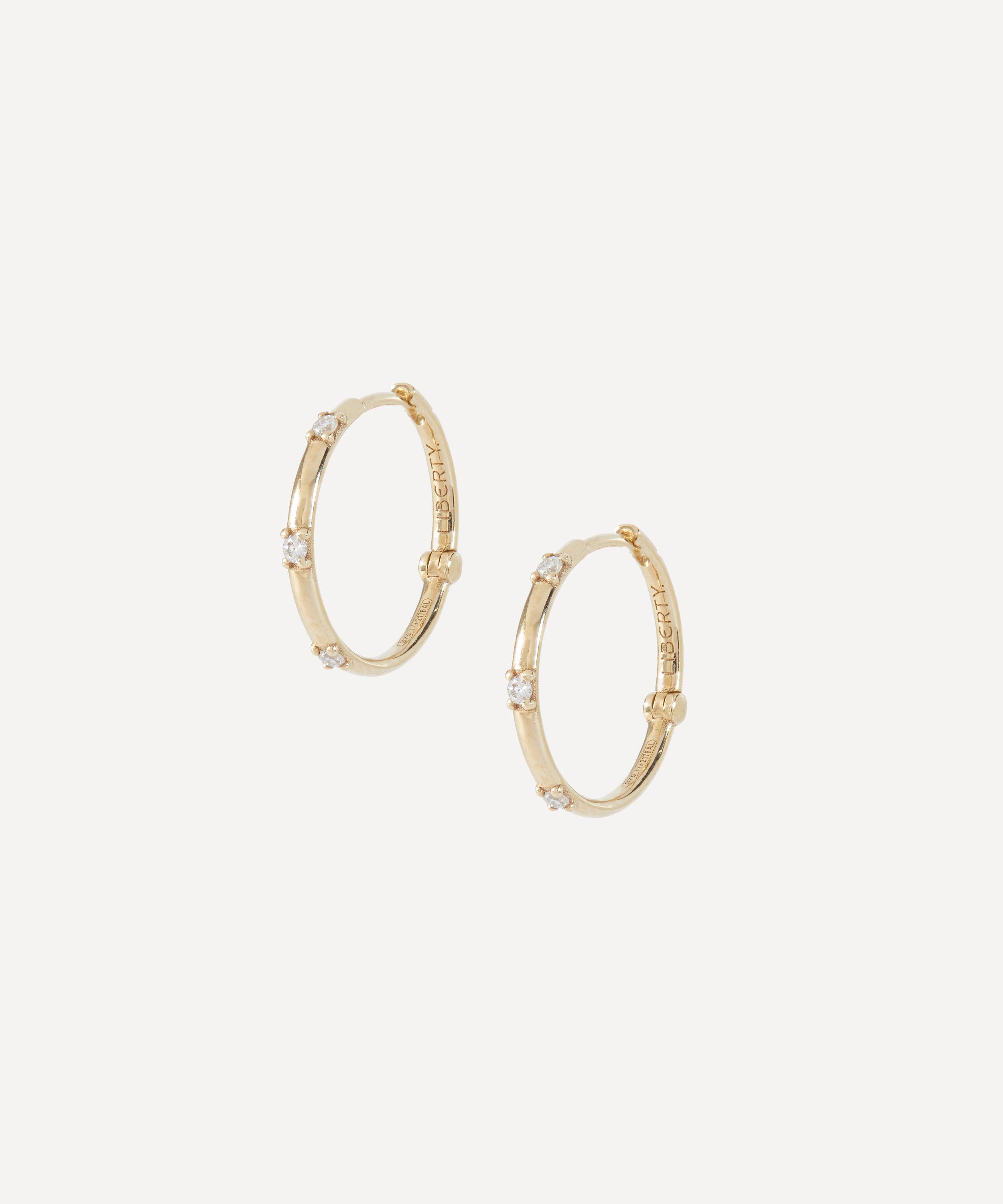 Liberty - 9ct Gold Constellation Diamond Hoop Earrings