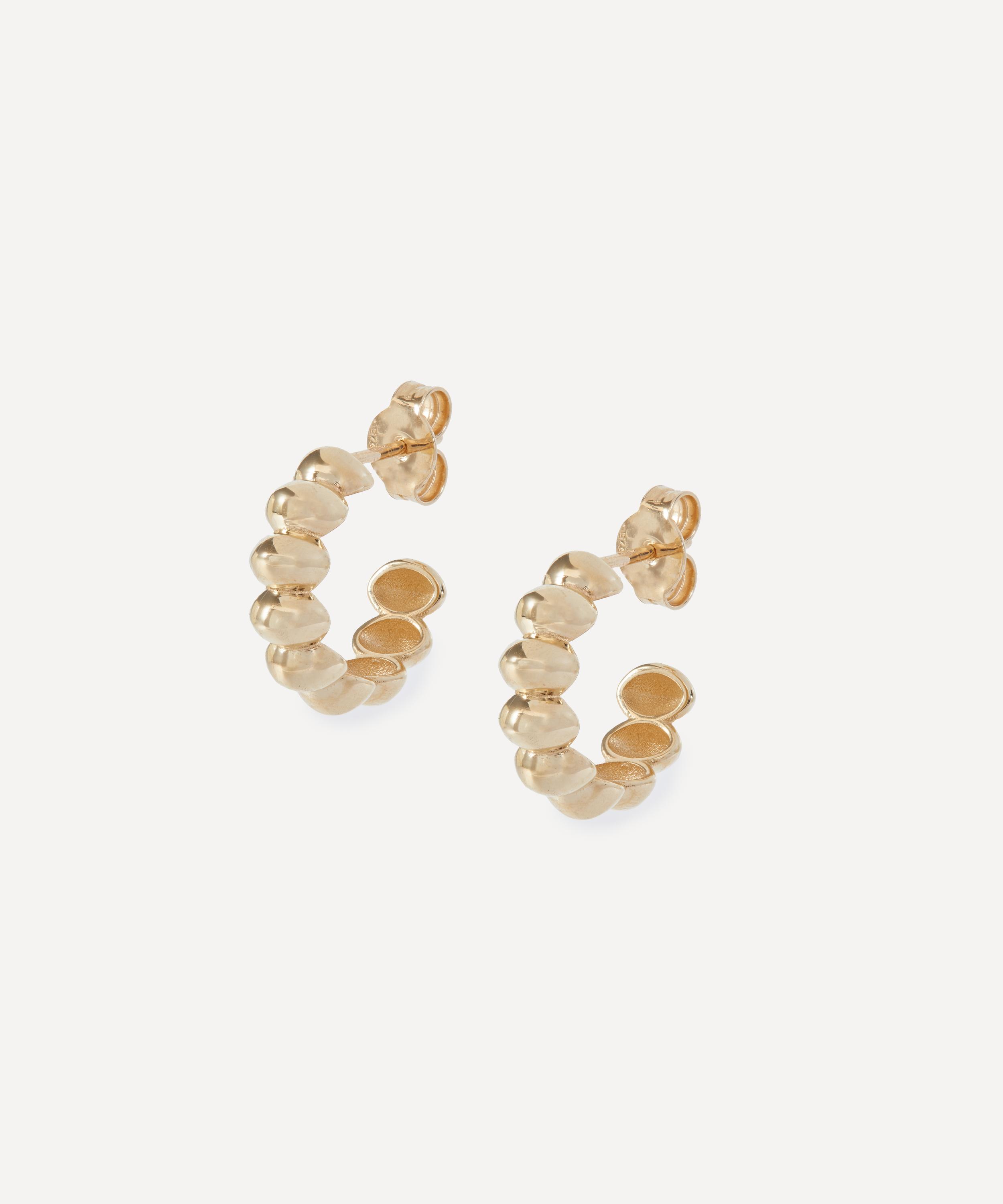 Liberty - 9ct Gold Pebble Plain Hoop Earrings