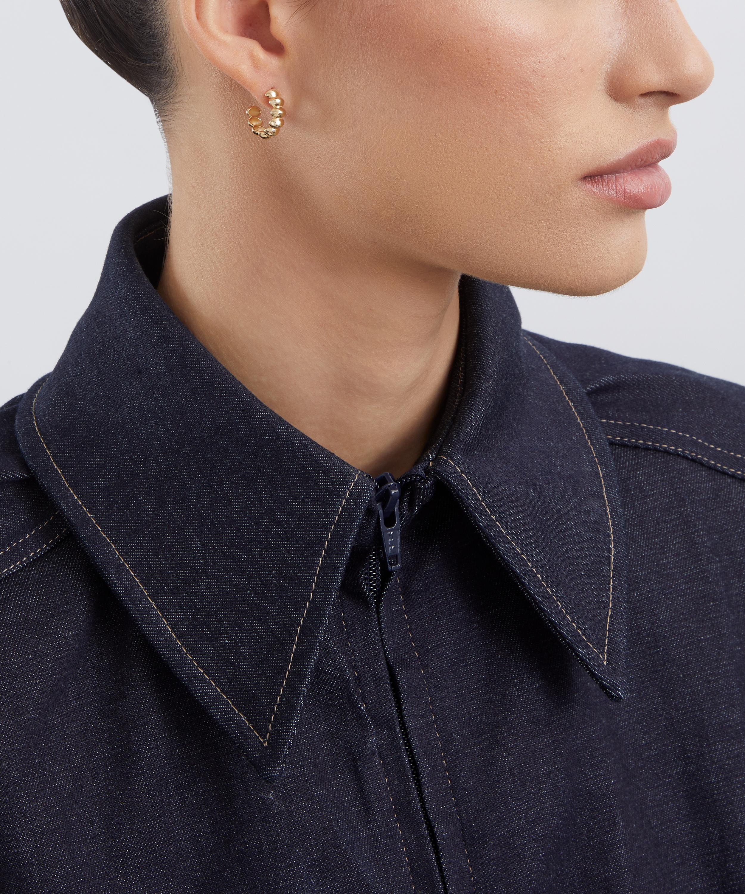 Liberty - 9ct Gold Pebble Plain Hoop Earrings image number 1