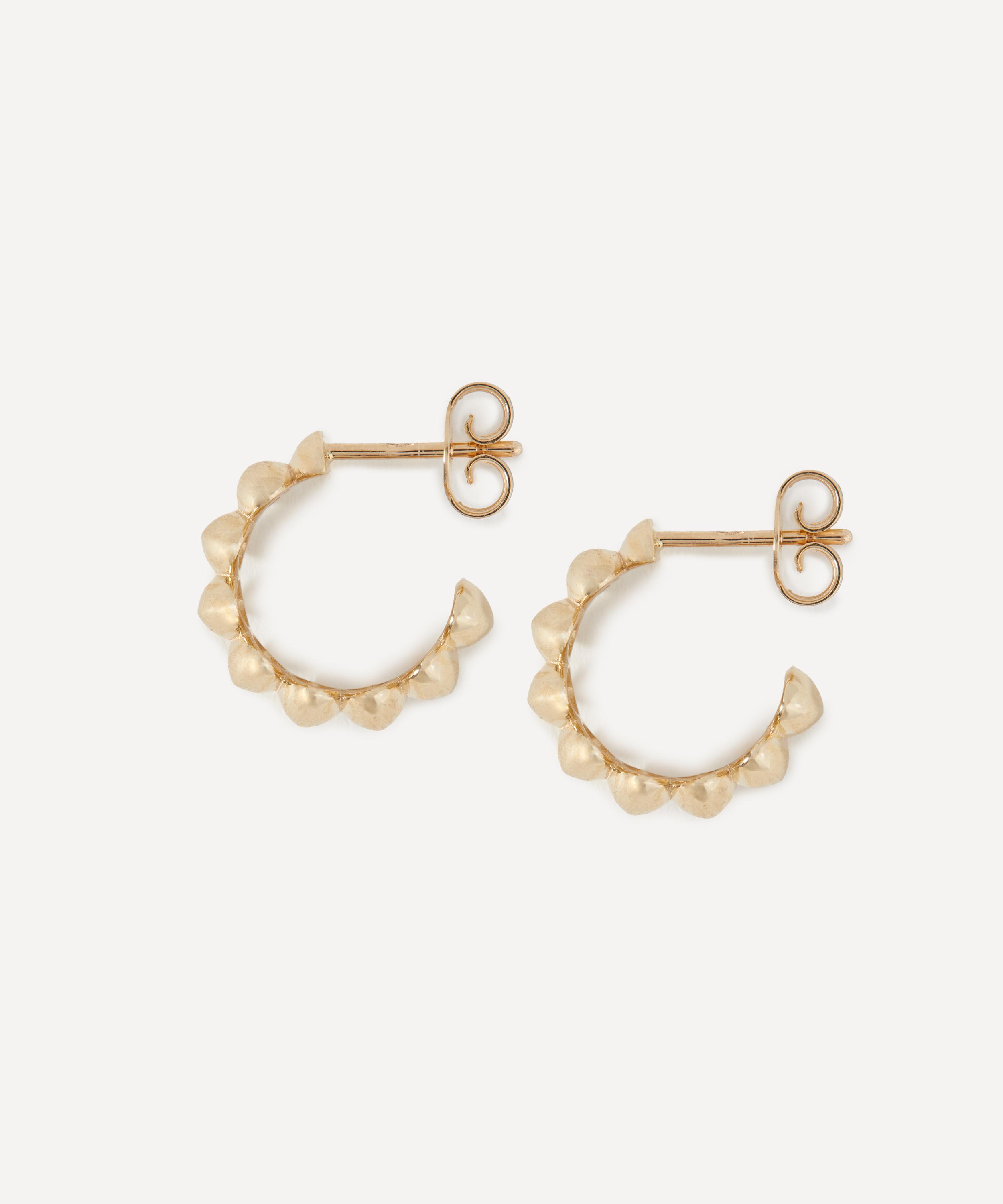 Liberty - 9ct Gold Pebble Plain Hoop Earrings image number 2