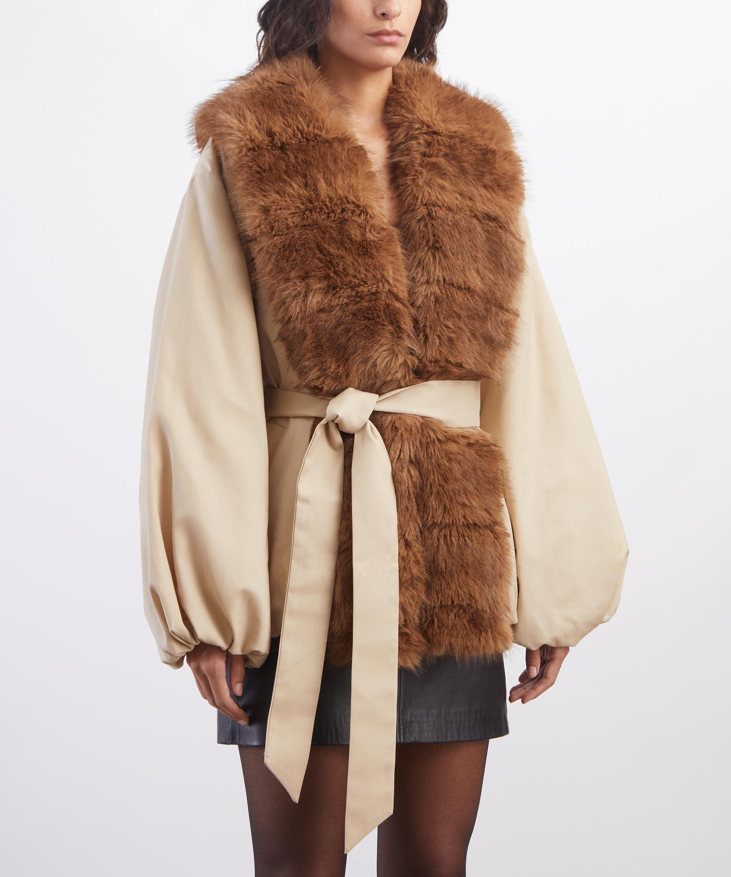ROTATE Birger Christensen - Faux Fur Collar Jacket image number 2