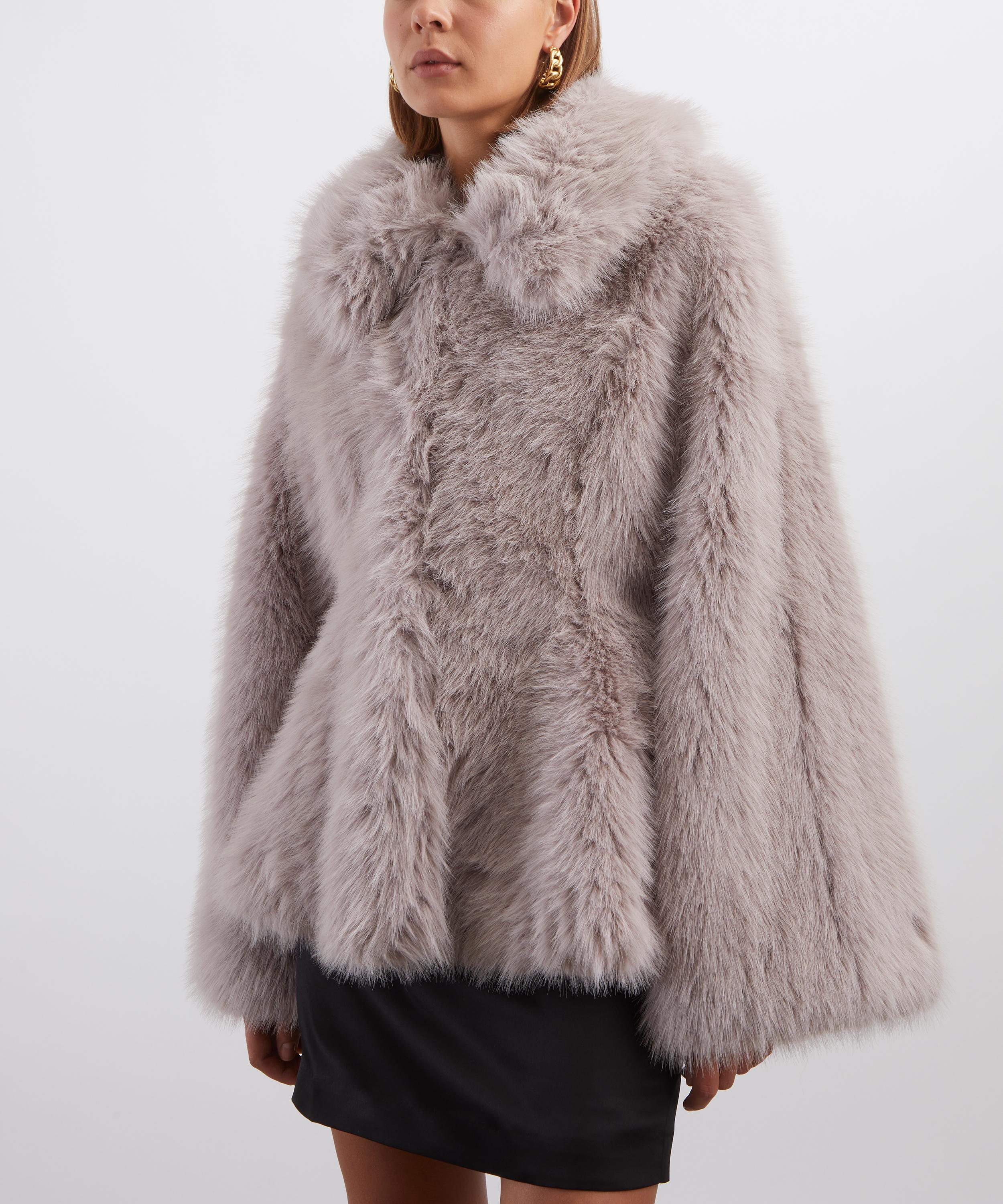 ROTATE Birger Christensen - Faux Fur Flared Jacket image number 2