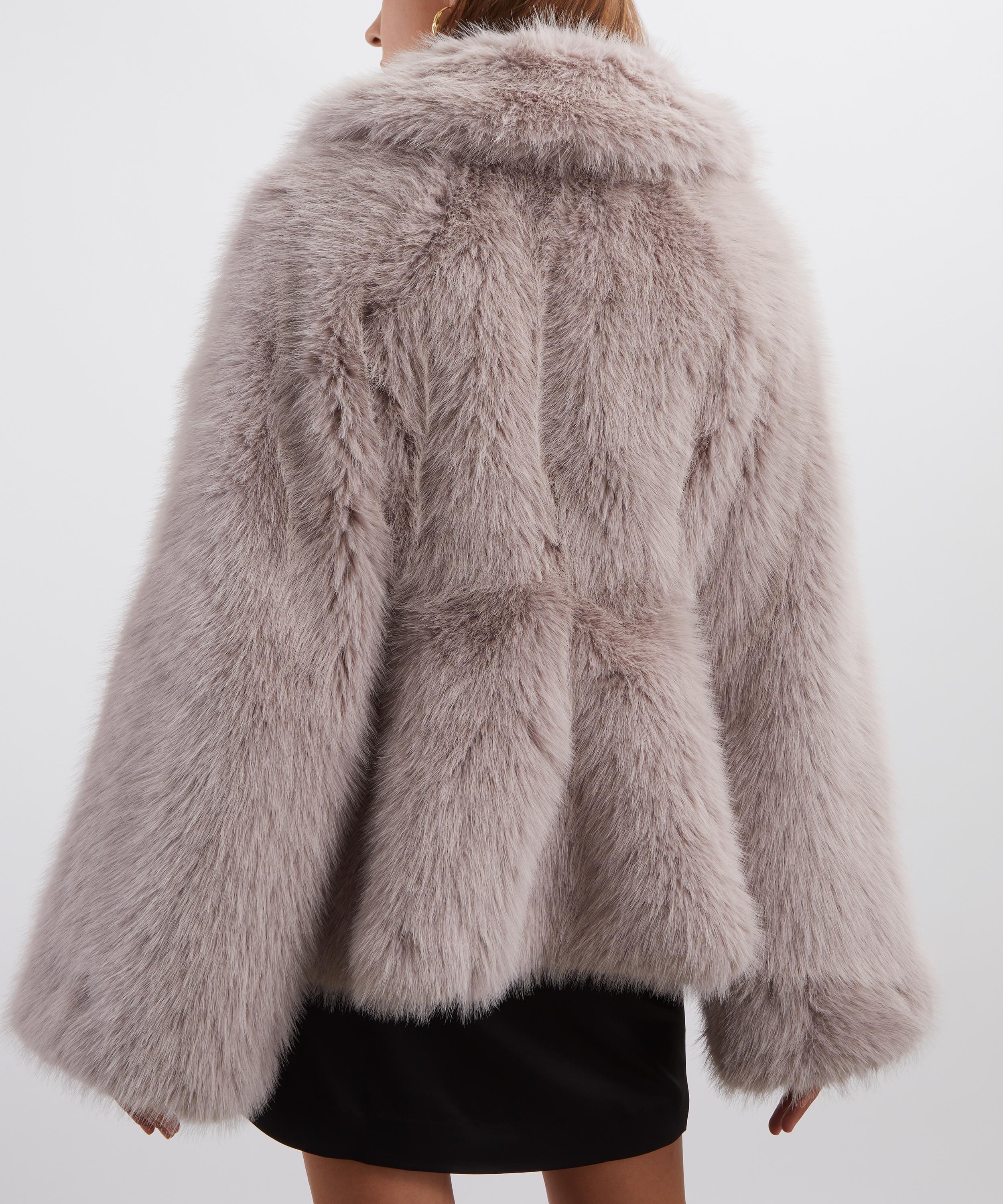 ROTATE Birger Christensen - Faux Fur Flared Jacket image number 3