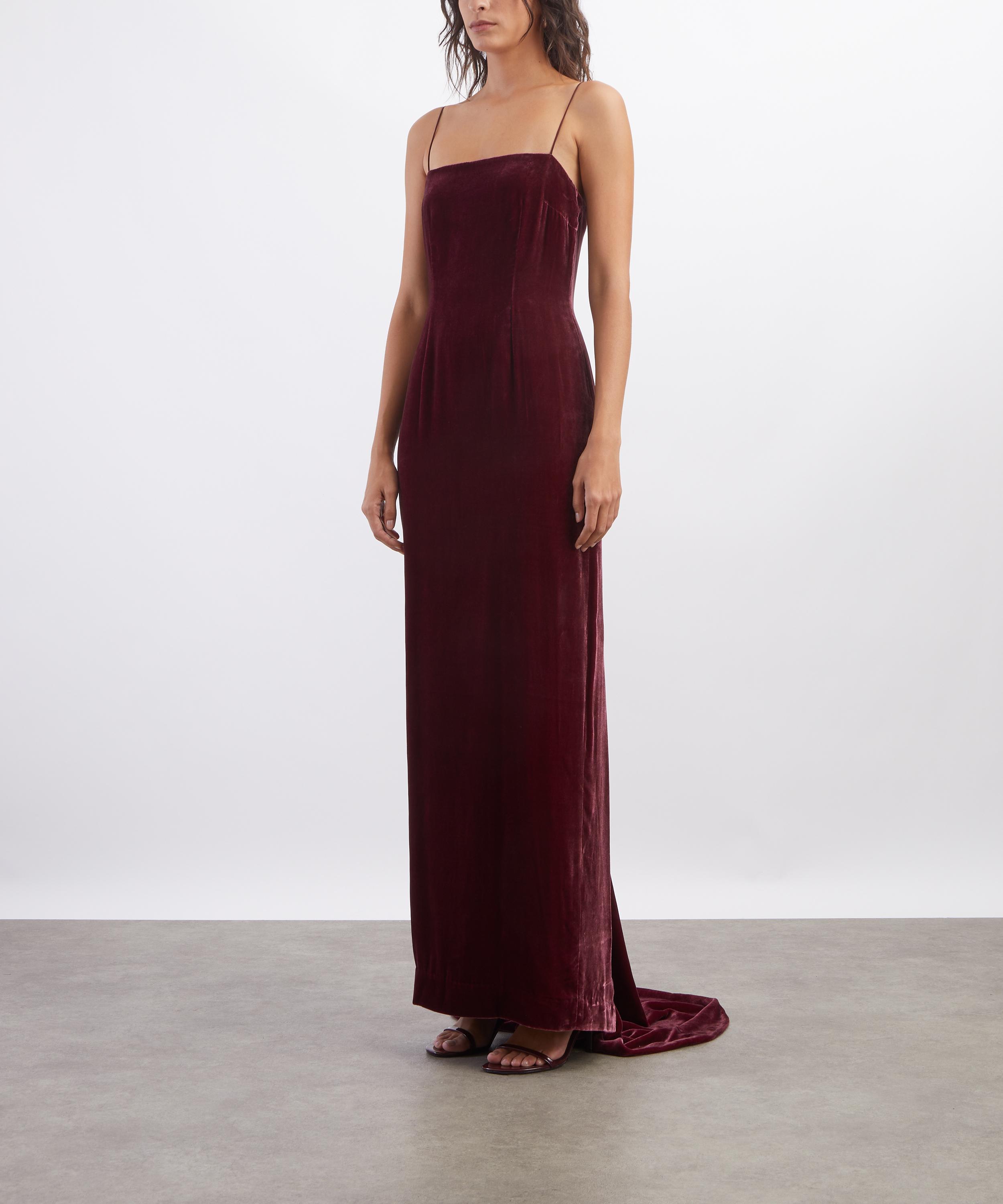ROTATE Birger Christensen - Silk Velvet Strap Dress image number 2