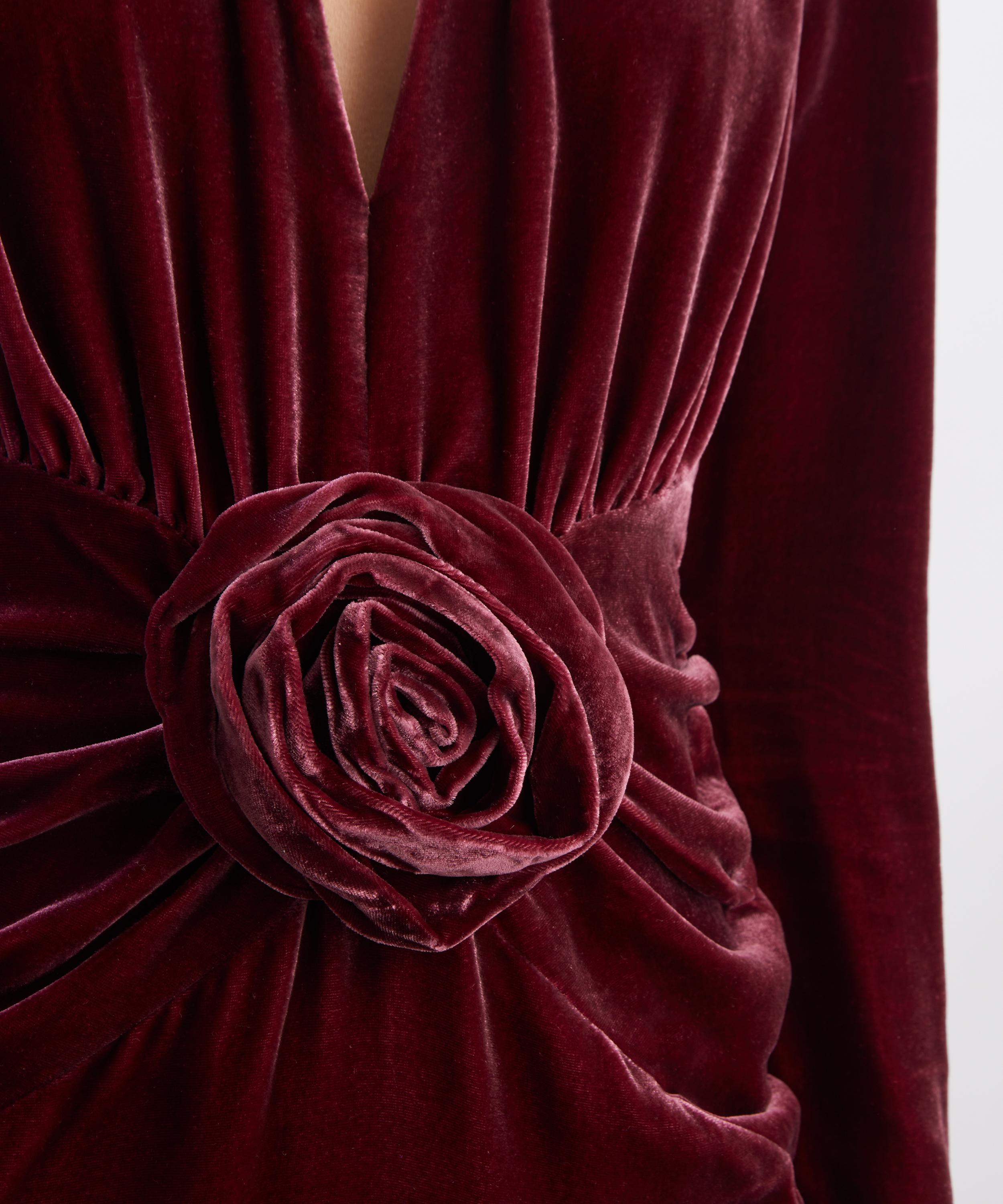 ROTATE Birger Christensen - Silk Velvet Mini Dress image number 4