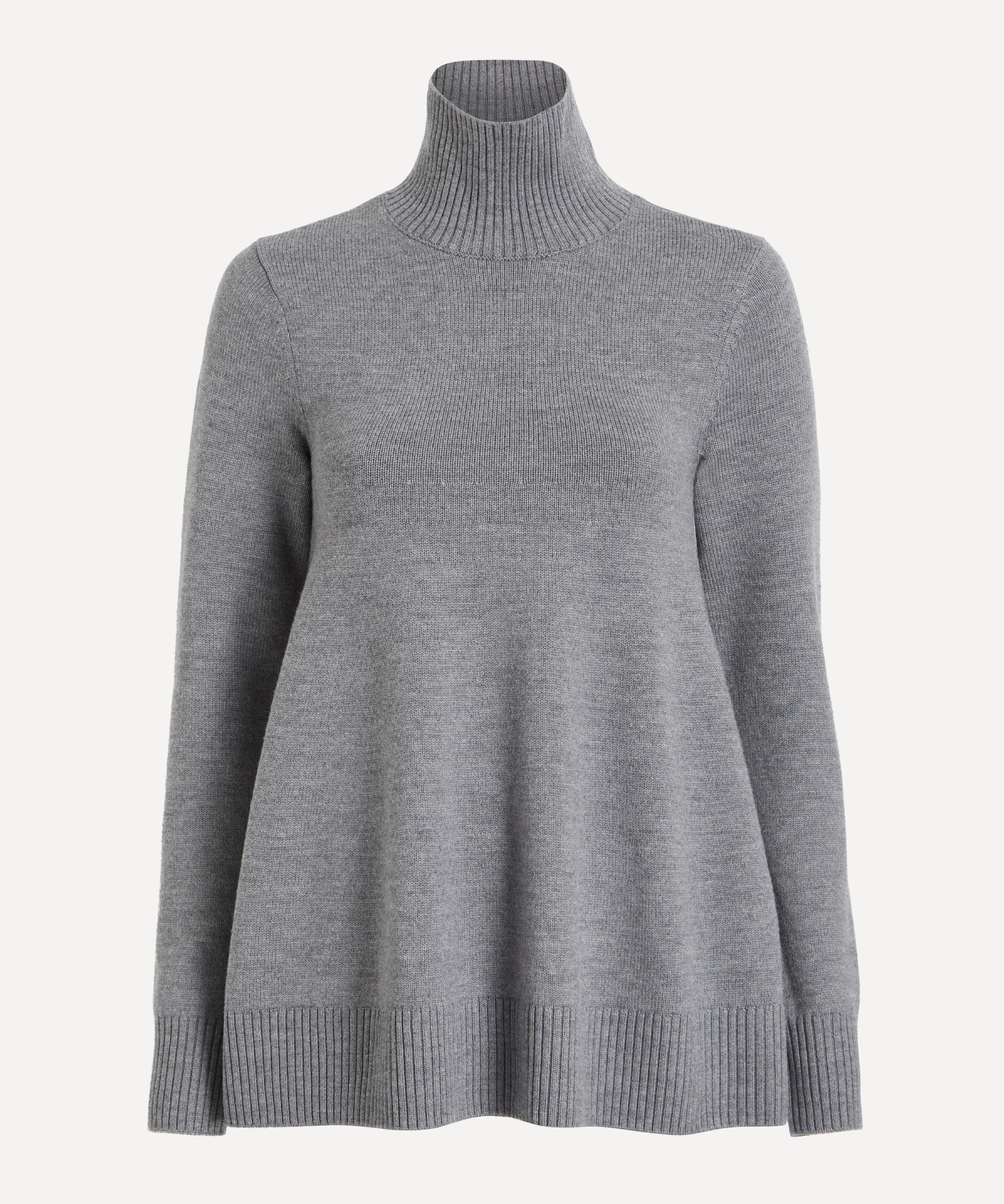 Toteme - Grey Melange Wool Turtle-Neck Top image number 0