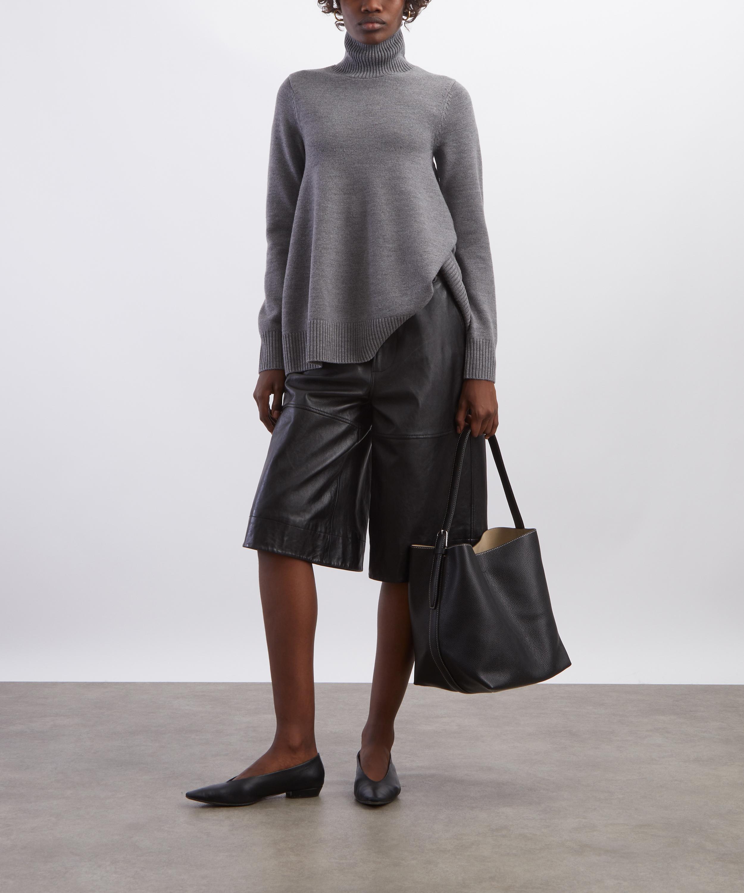 Toteme - Grey Melange Wool Turtle-Neck Top image number 1