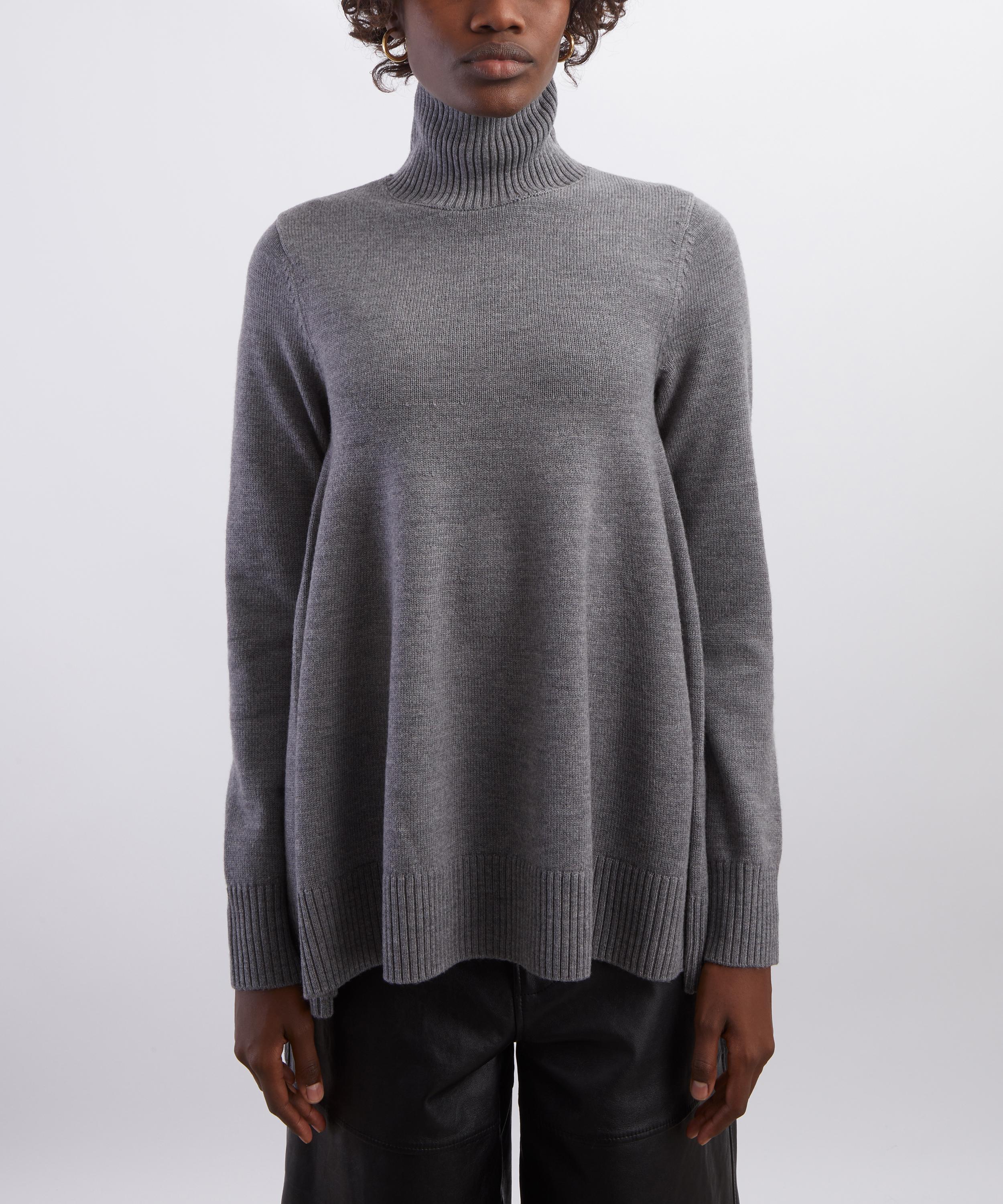 Toteme - Grey Melange Wool Turtle-Neck Top image number 2