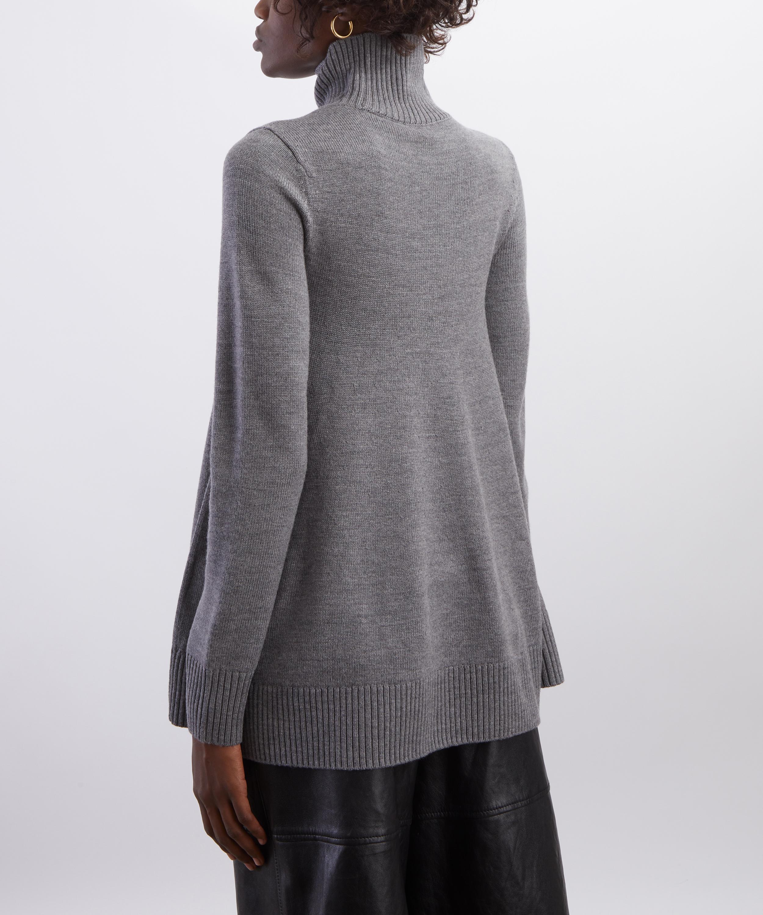Toteme - Grey Melange Wool Turtle-Neck Top image number 3