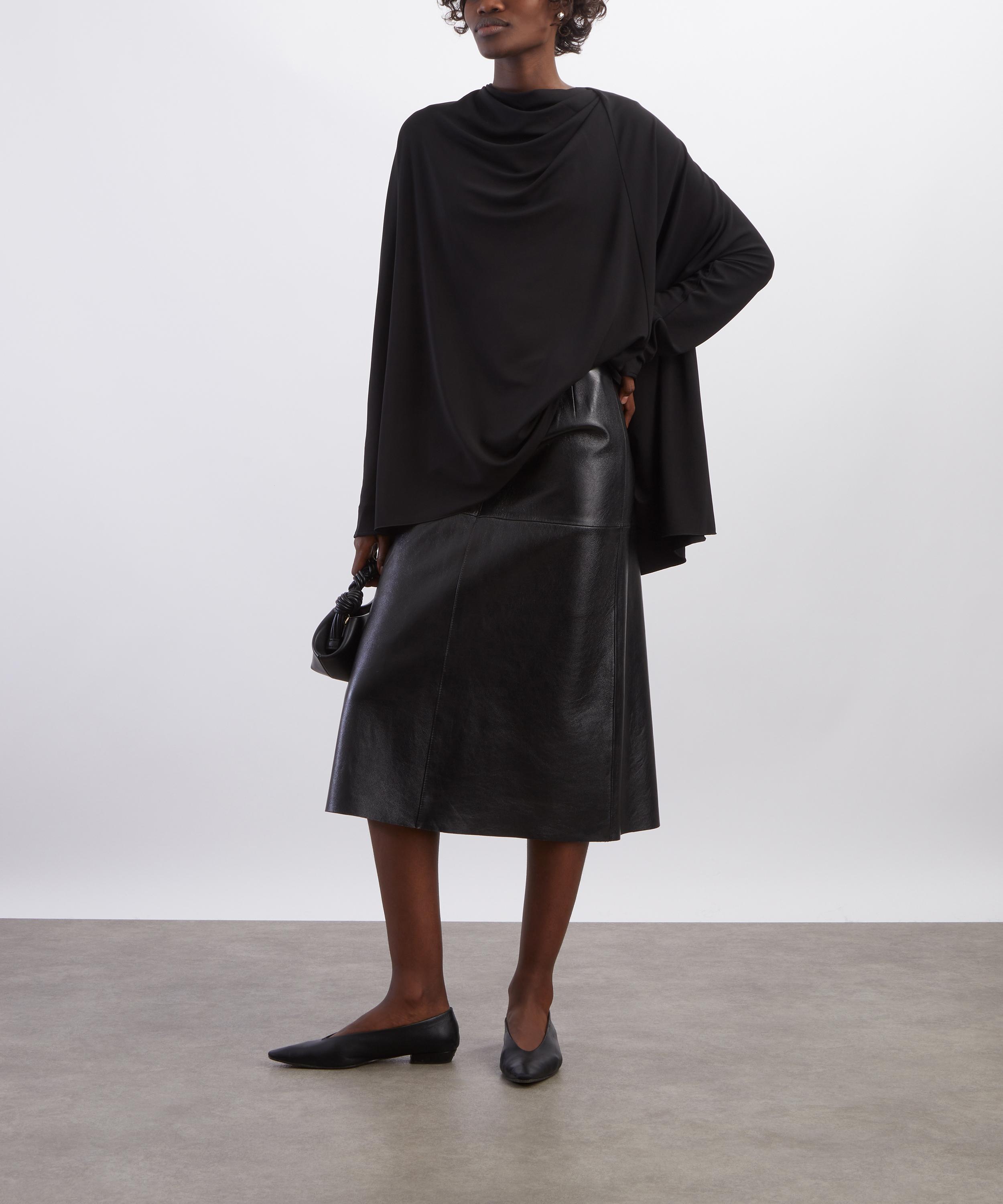 Toteme - Black Draped Blouse image number 1