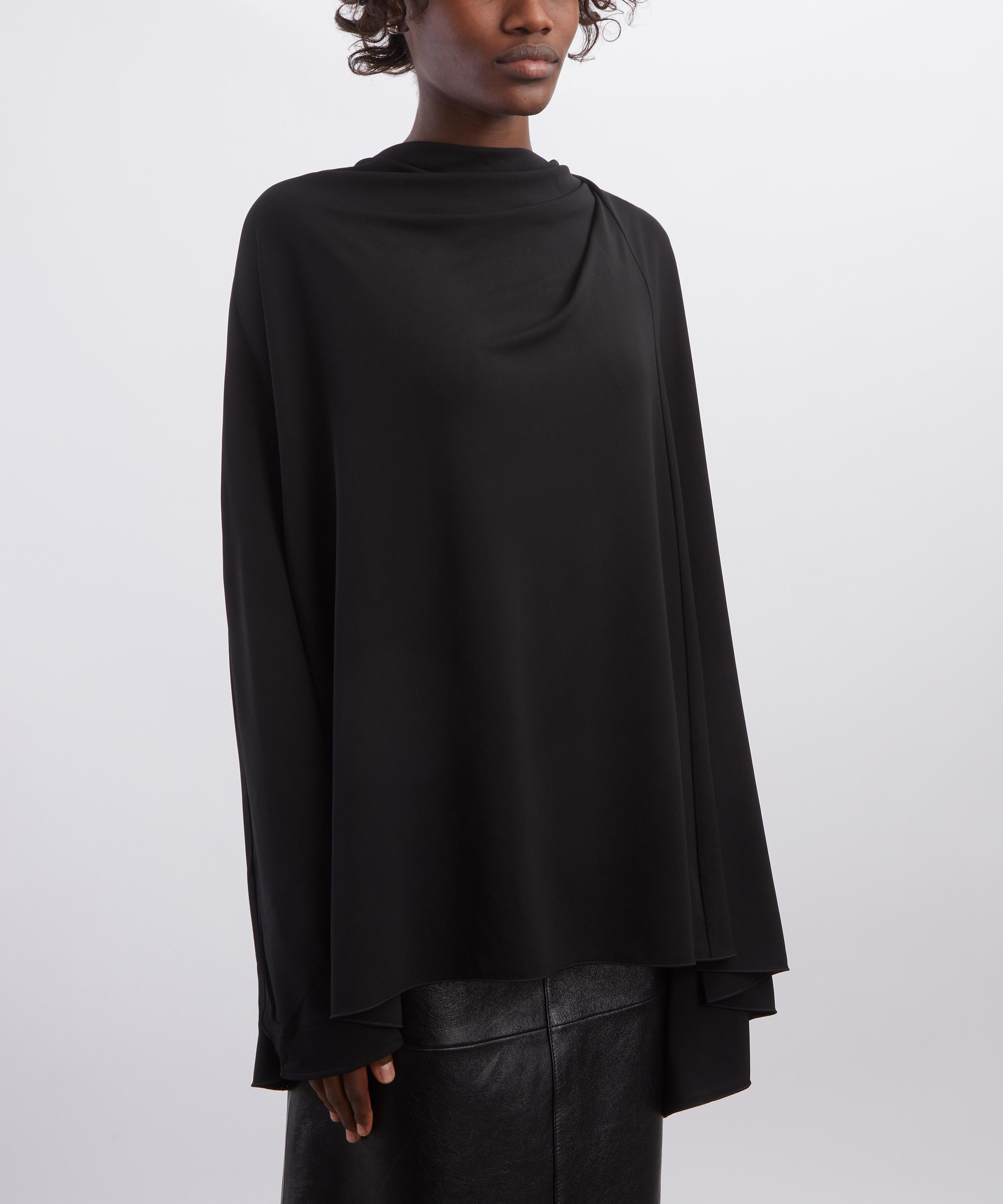 Toteme - Black Draped Blouse image number 2