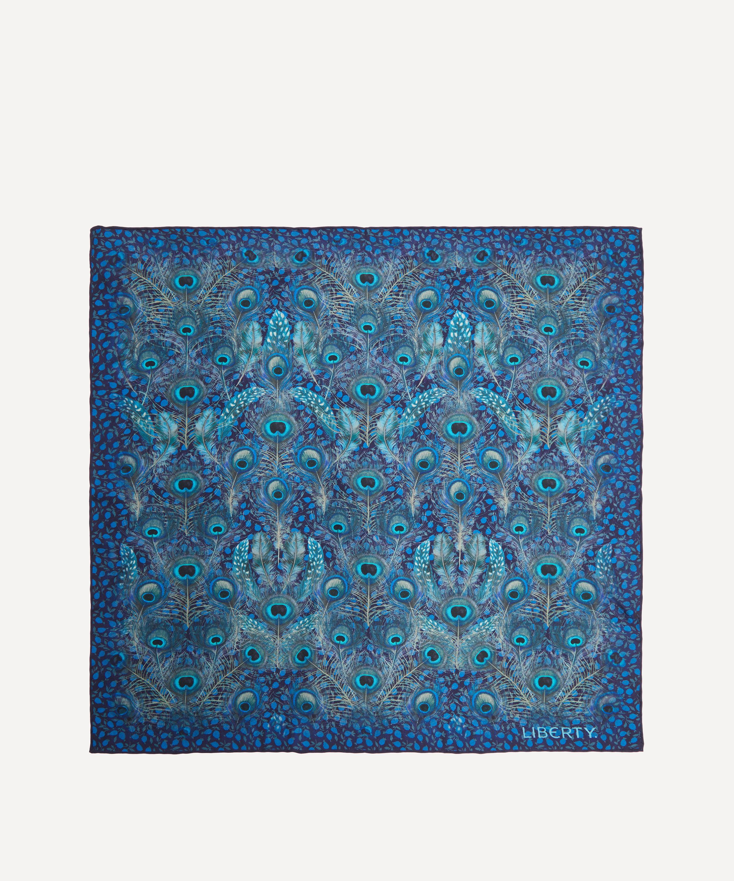 Liberty - Peacock Manor Silk Pocket Square image number 1