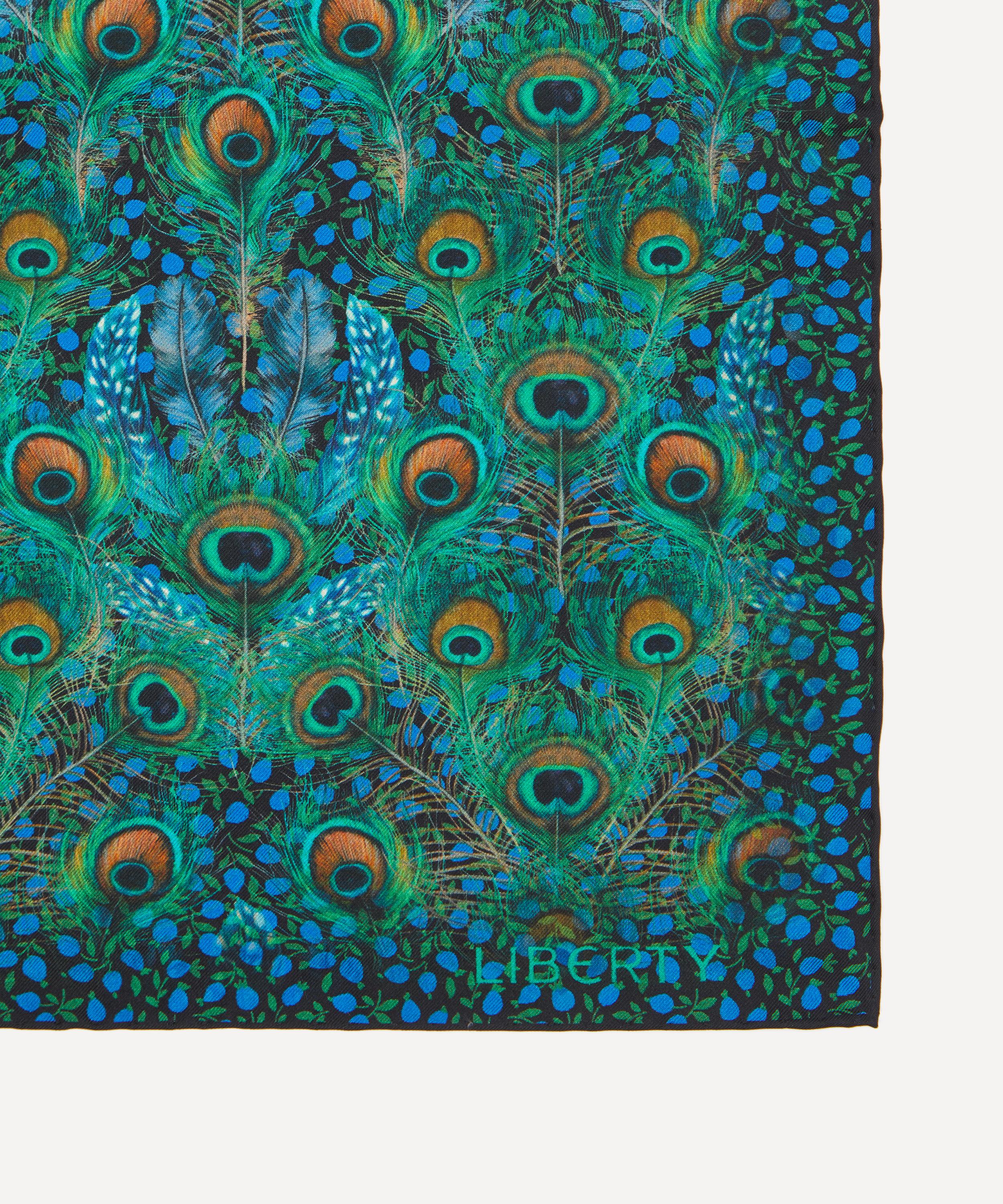 Liberty - Peacock Manor Silk Pocket Square image number 2