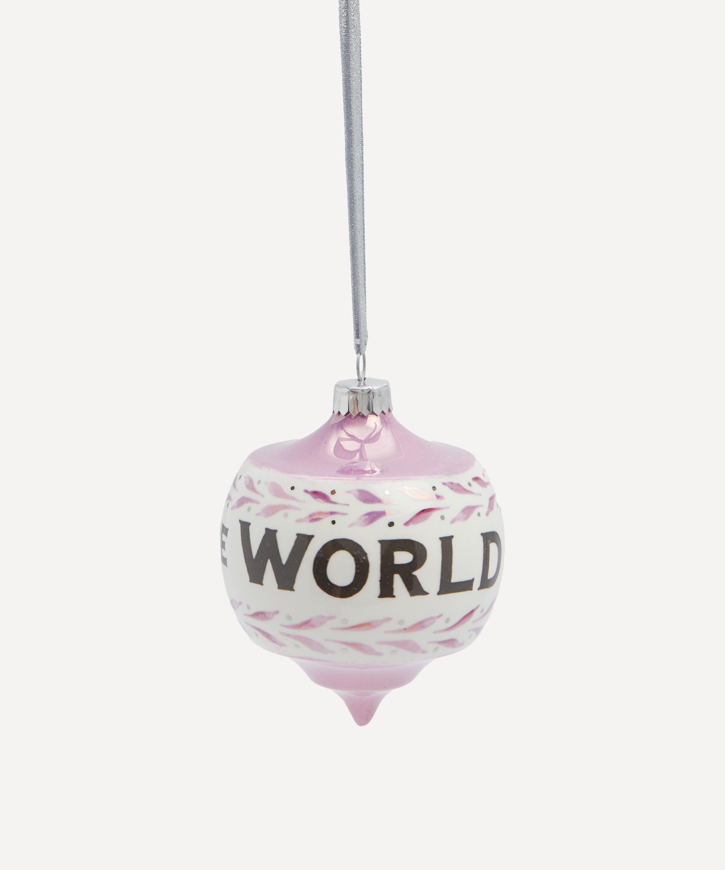 Christmas - Joy to the World Pink Ceramic Ornament image number 0