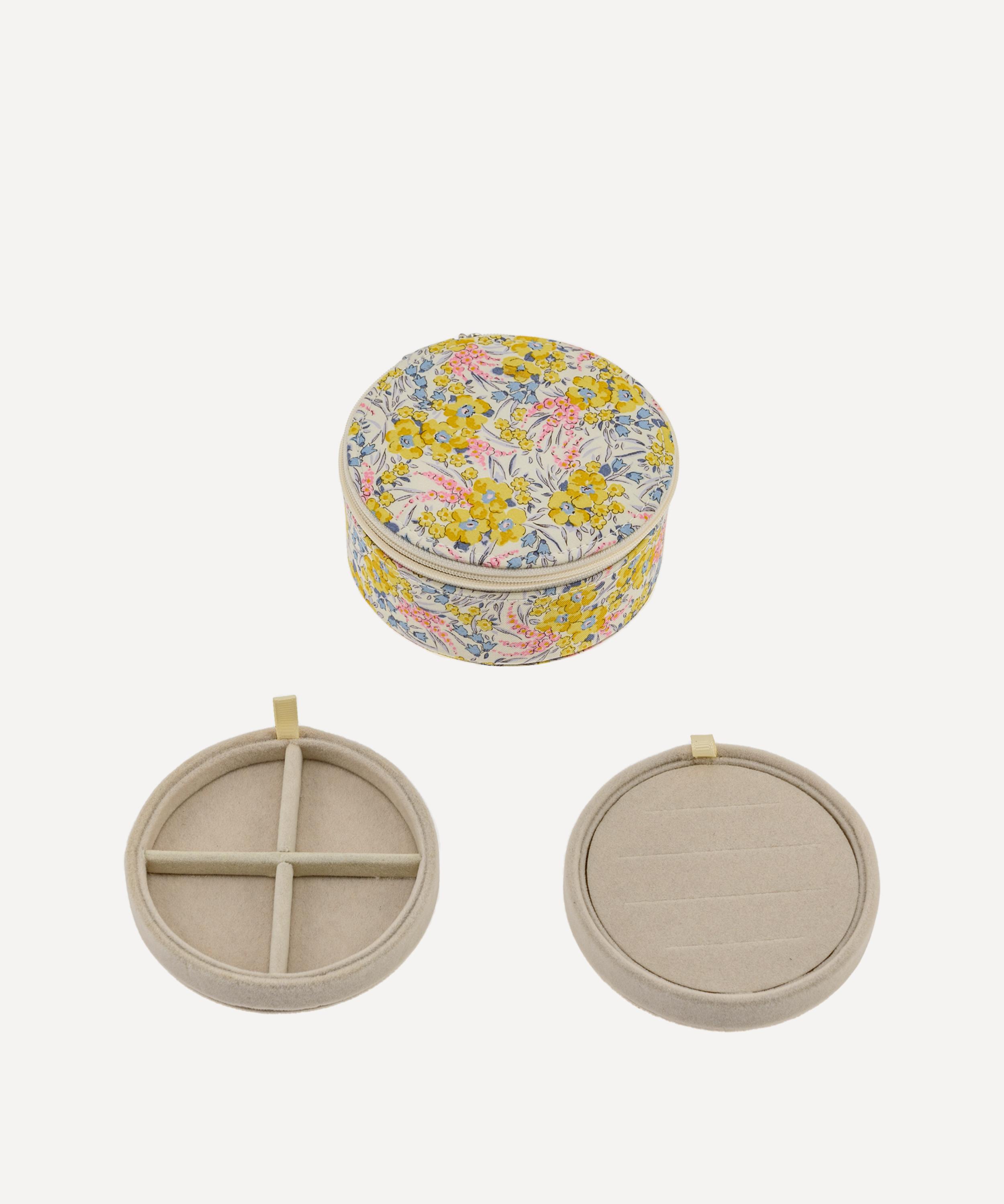 Bon Dep - Swirling Petals Tana Lawn&trade; Cotton Round Jewellery Box