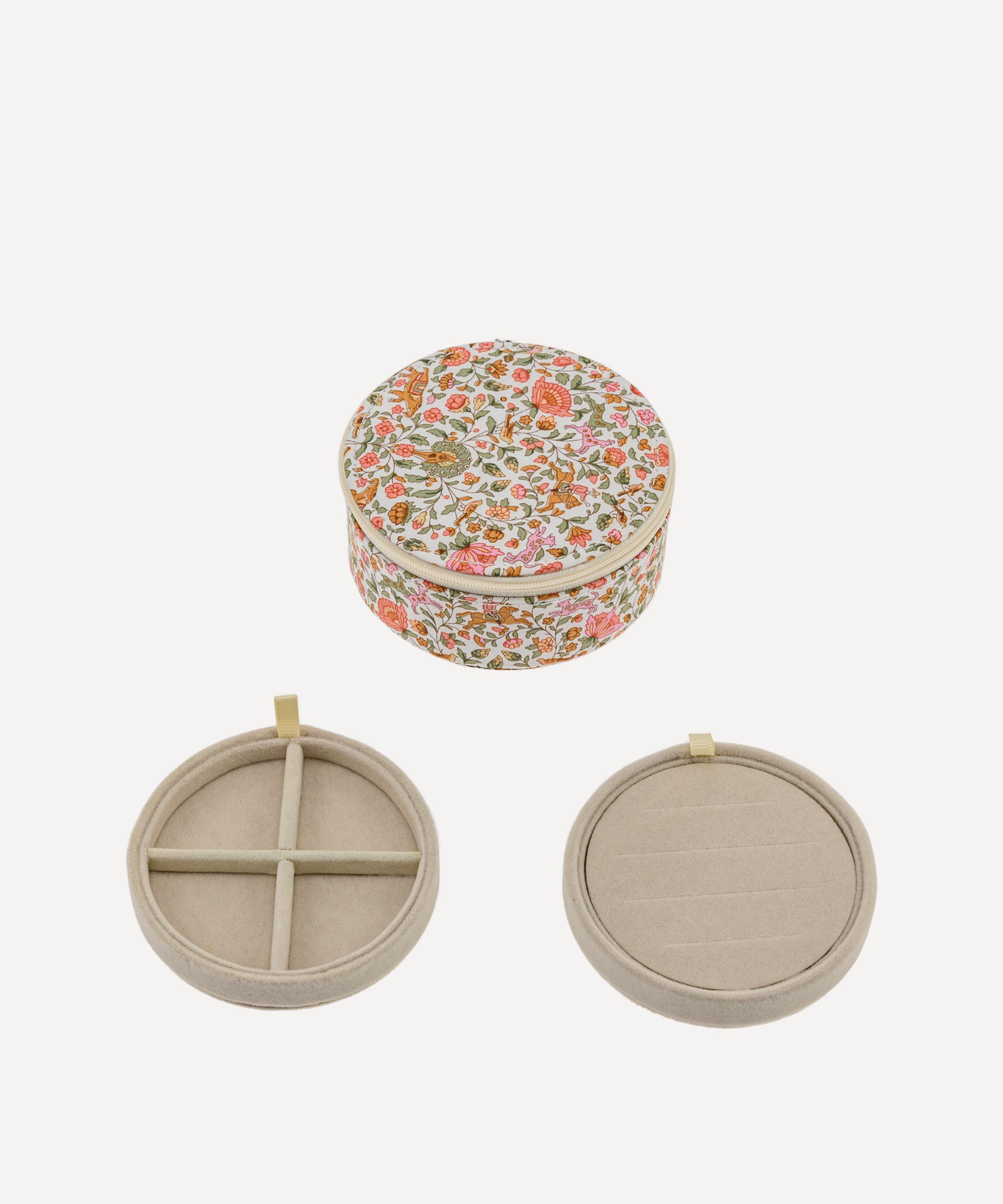 Bon Dep - Imran Pink Tana Lawn&trade; Cotton Round Jewellery Box