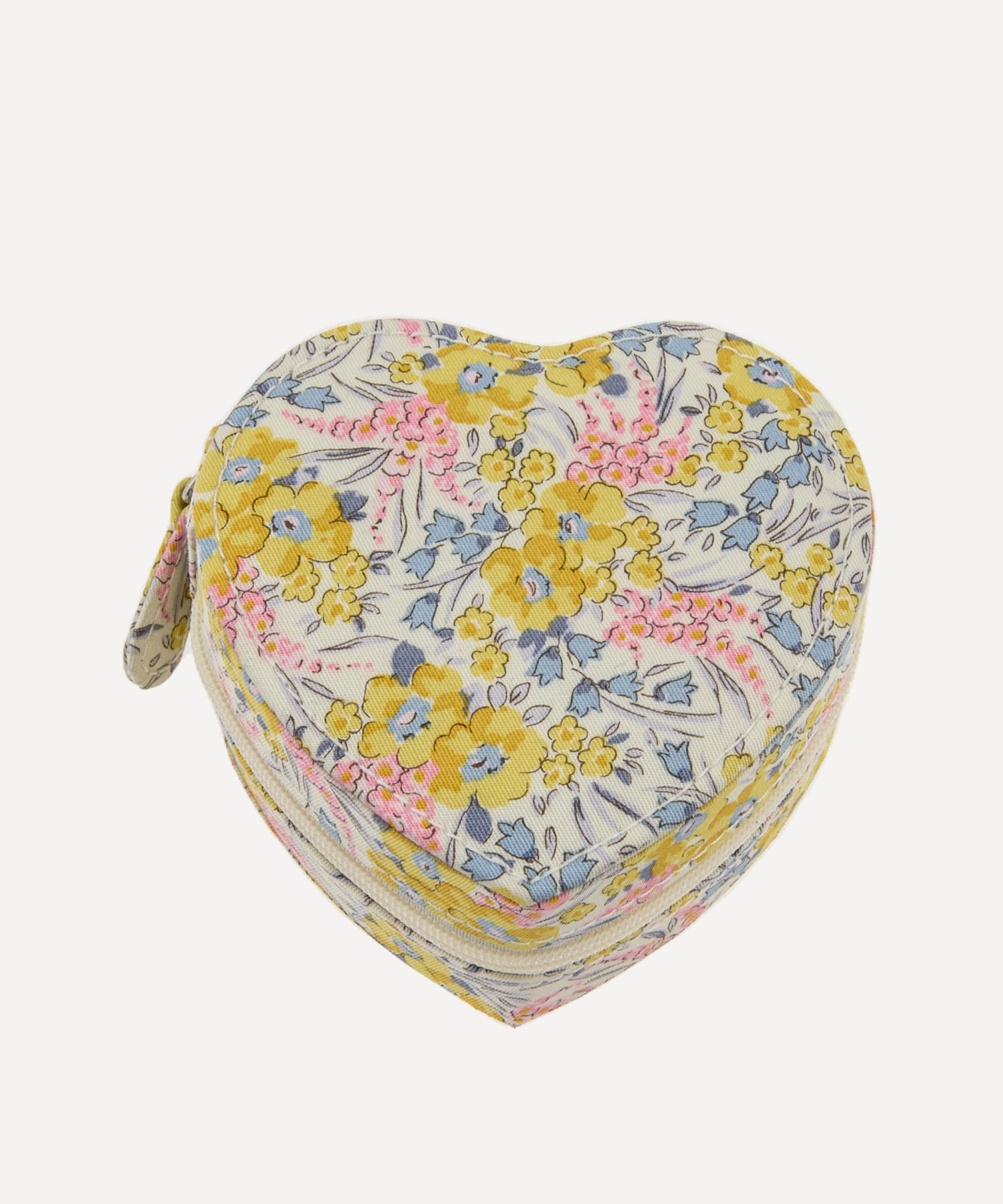 Bon Dep - Swirling Petals Tana Lawn&trade; Cotton Heart Jewellery Box