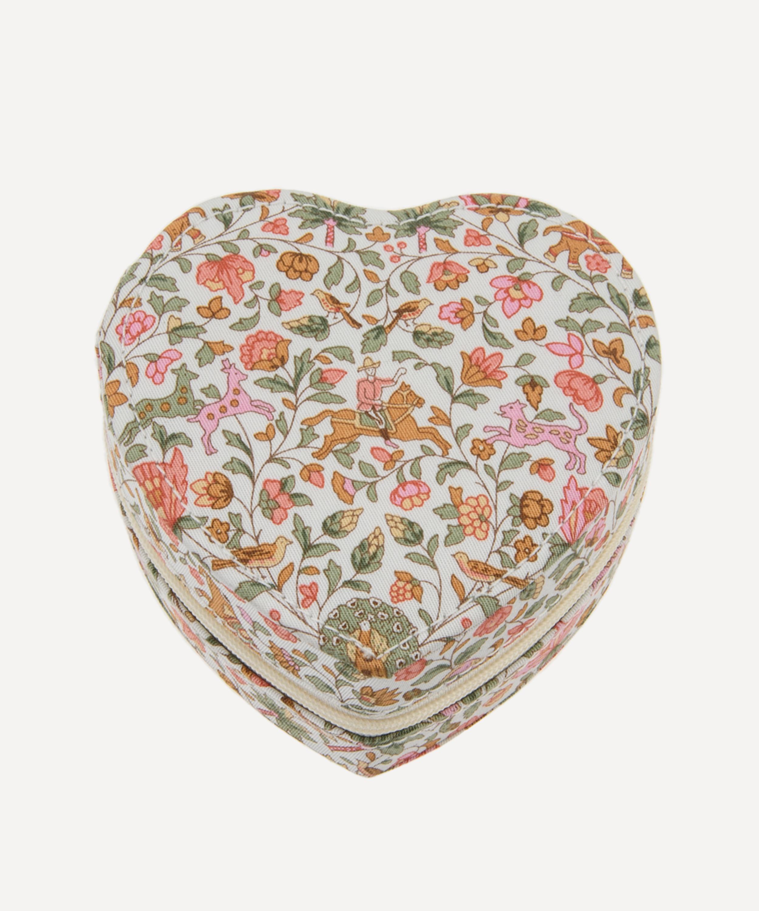 Bon Dep - Imran Pink Tana Lawn&trade; Cotton Heart Jewellery Box