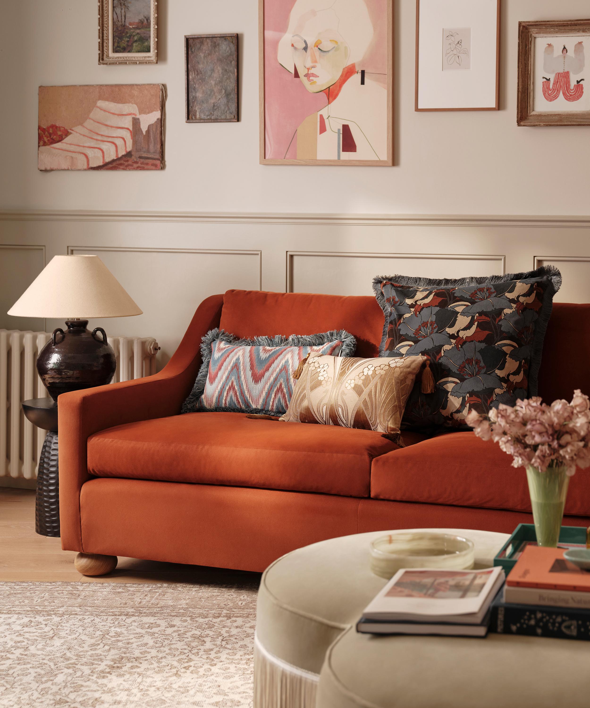 Liberty - Bombazine Velvet Fringed Cushion image number 1